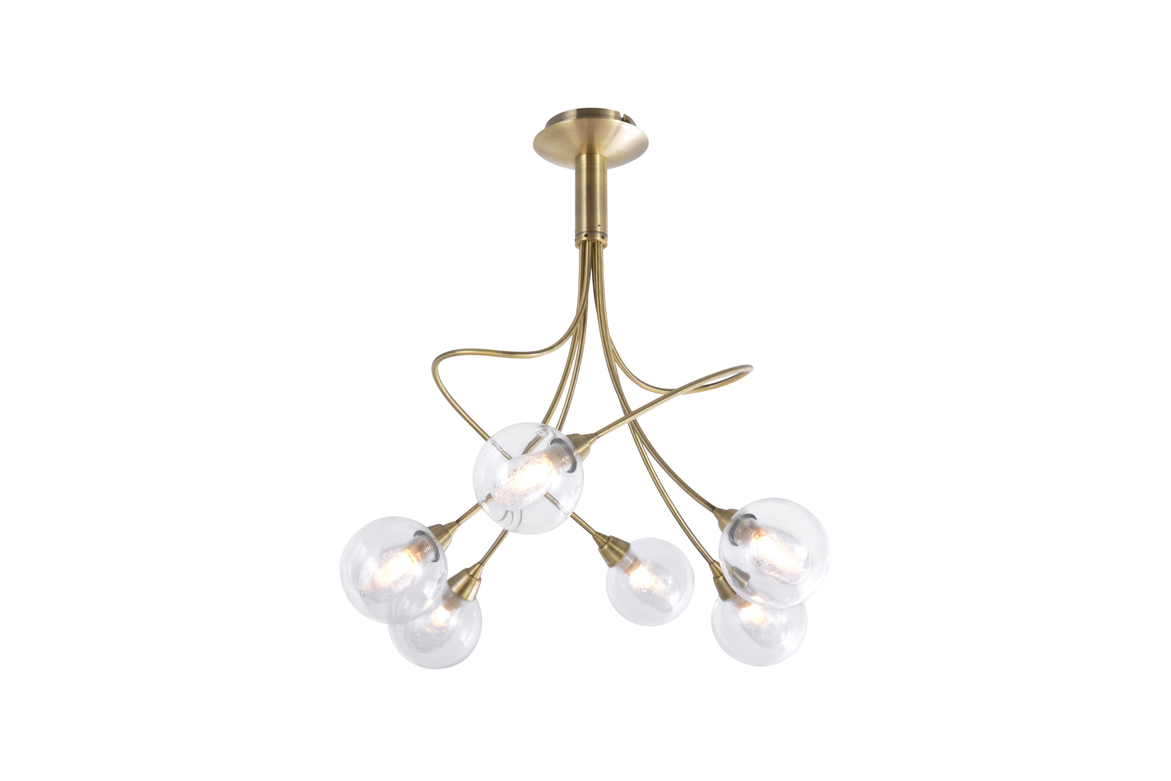 Lustre Spring laiton patiné 6 lumières LD 5058-6AP D54