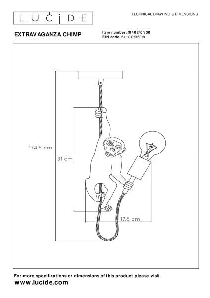 Suspension EXTRAVAGANZA or LUCIDE 10402/01/30