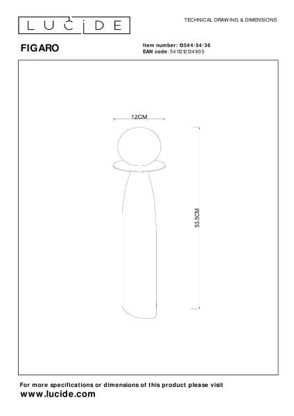 Lampe FIGARO H53,5 LUCIDE 13544/54/36