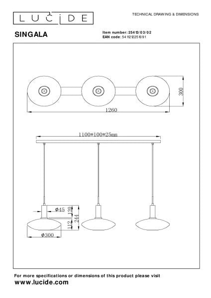 Suspension Singala LUCIDE 25413/03/02