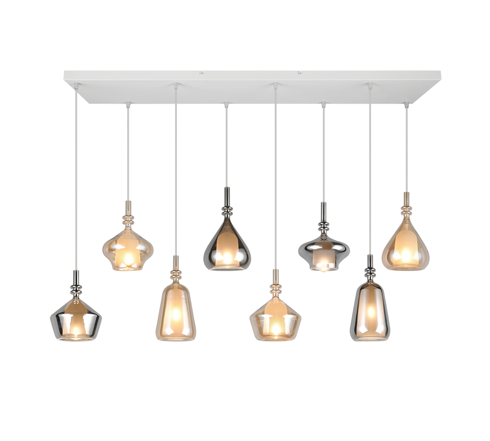 Suspension Aldea verre multicolore 8 Lumières Trio 349430817