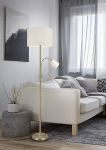 Lampadaire Hotel laiton/crème 403900208