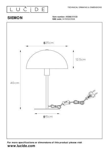Lampe SIEMON LUCIDE 45596/01/33