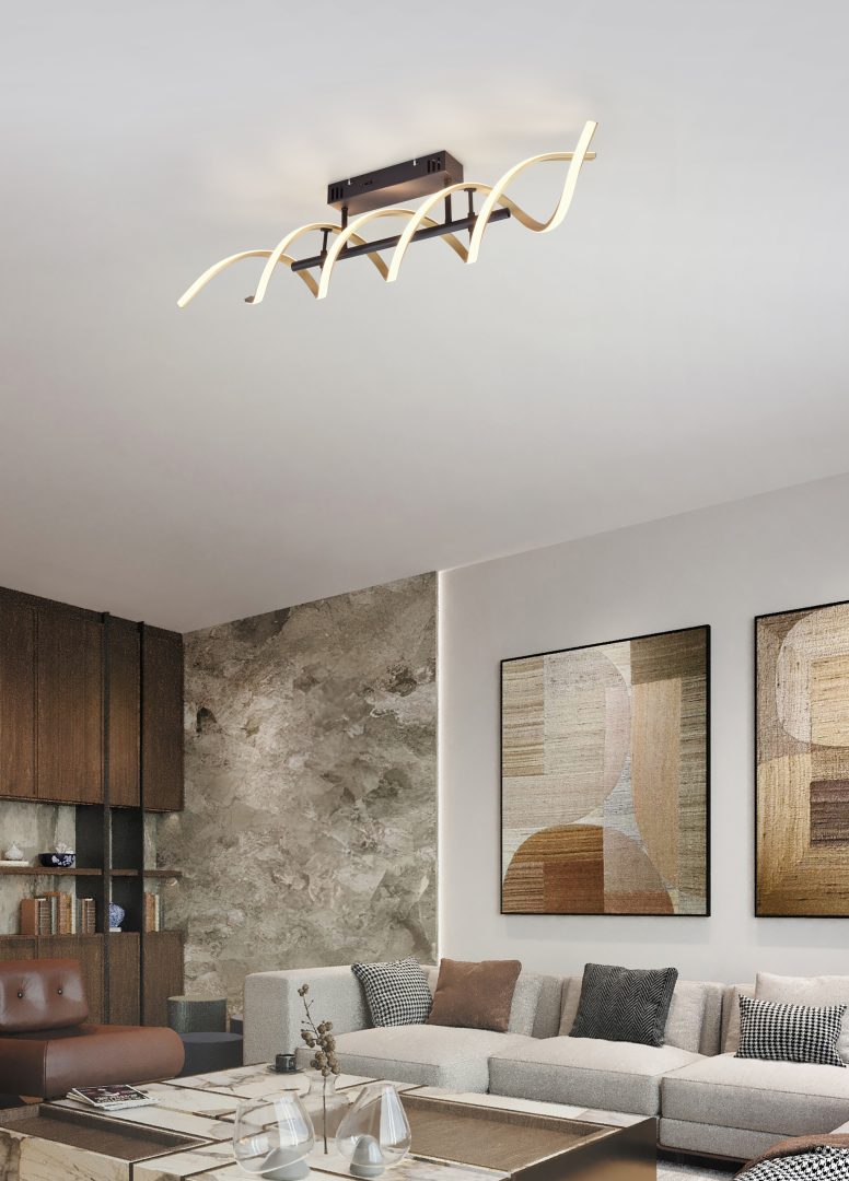 Plafonnier Séquence noir/or 641810208