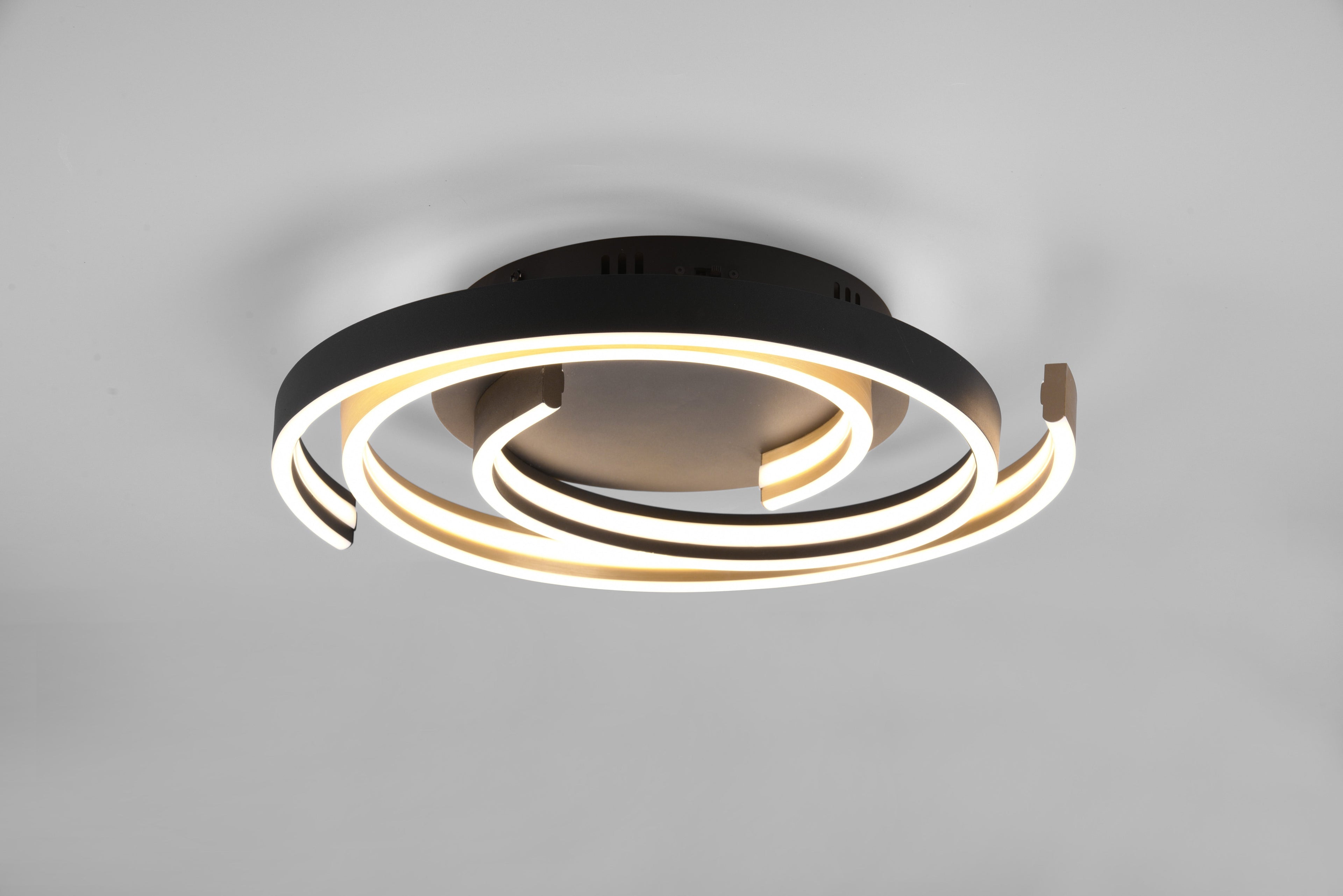 Plafonnier Caya noir et laiton mat 641910208