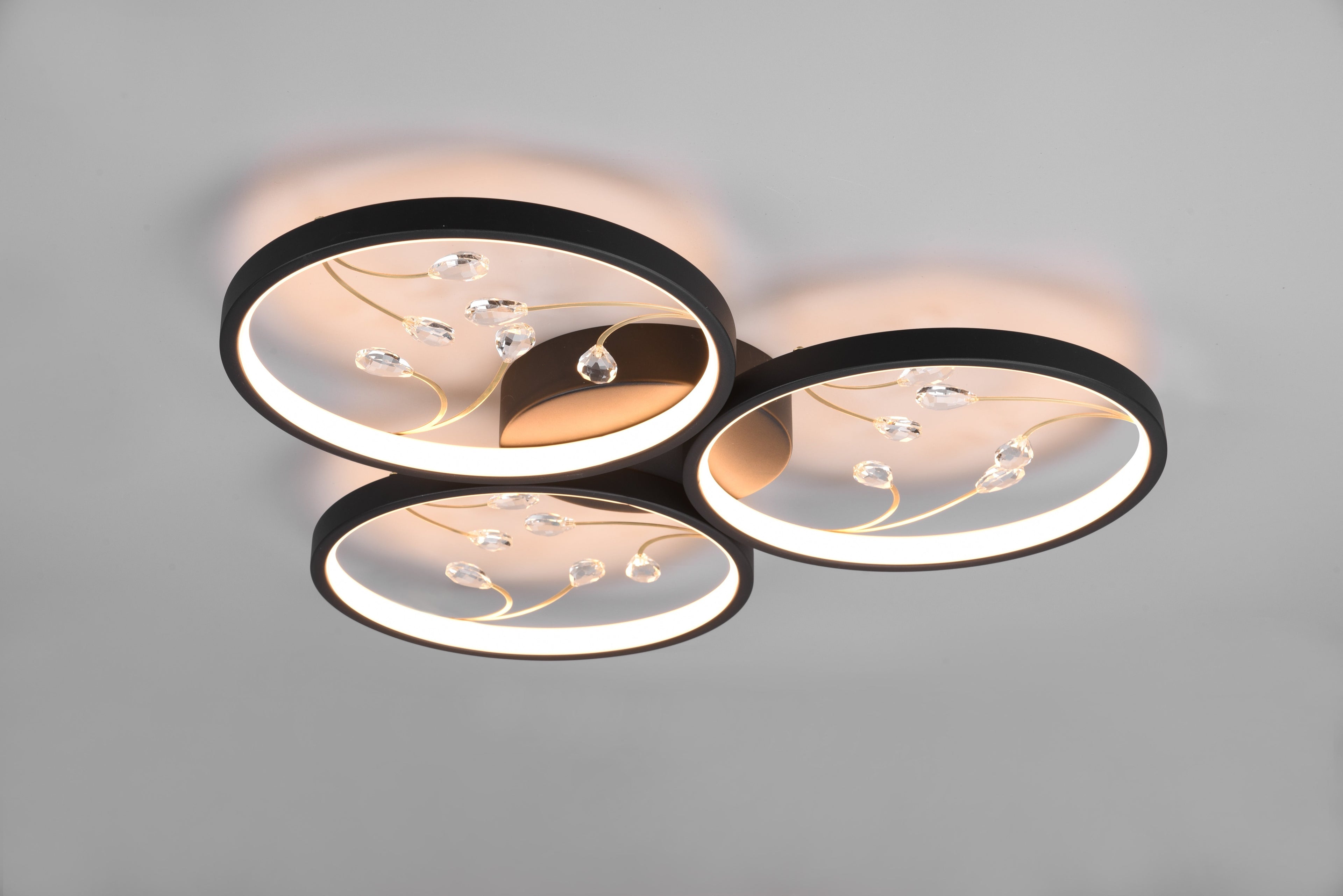 Plafonnier Groovy noir/or rond 642110332