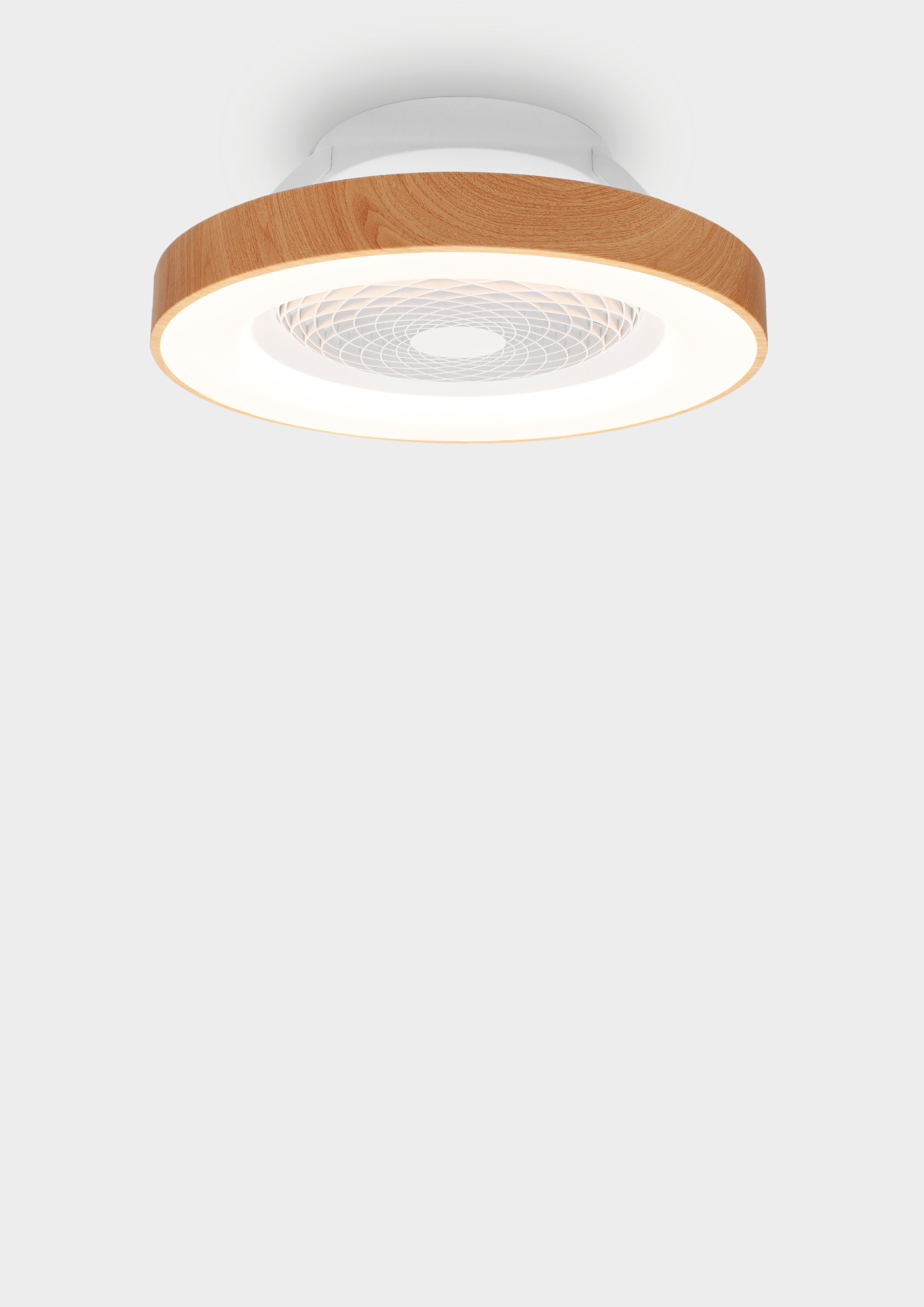 Plafonnier ventilateur Tibet blanc et bois Mantra 7126