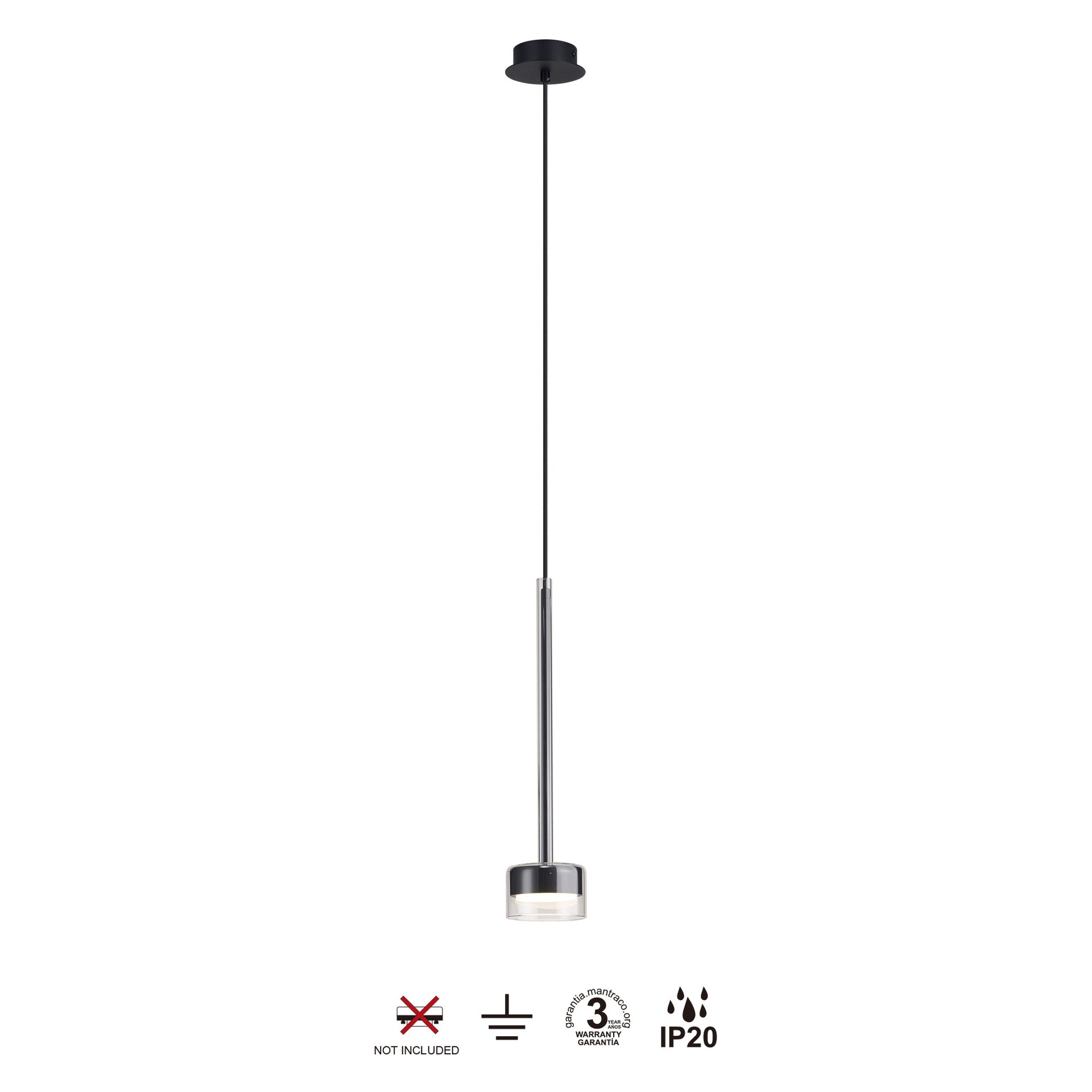 Suspension TONIC verre transparent Mantra 7874