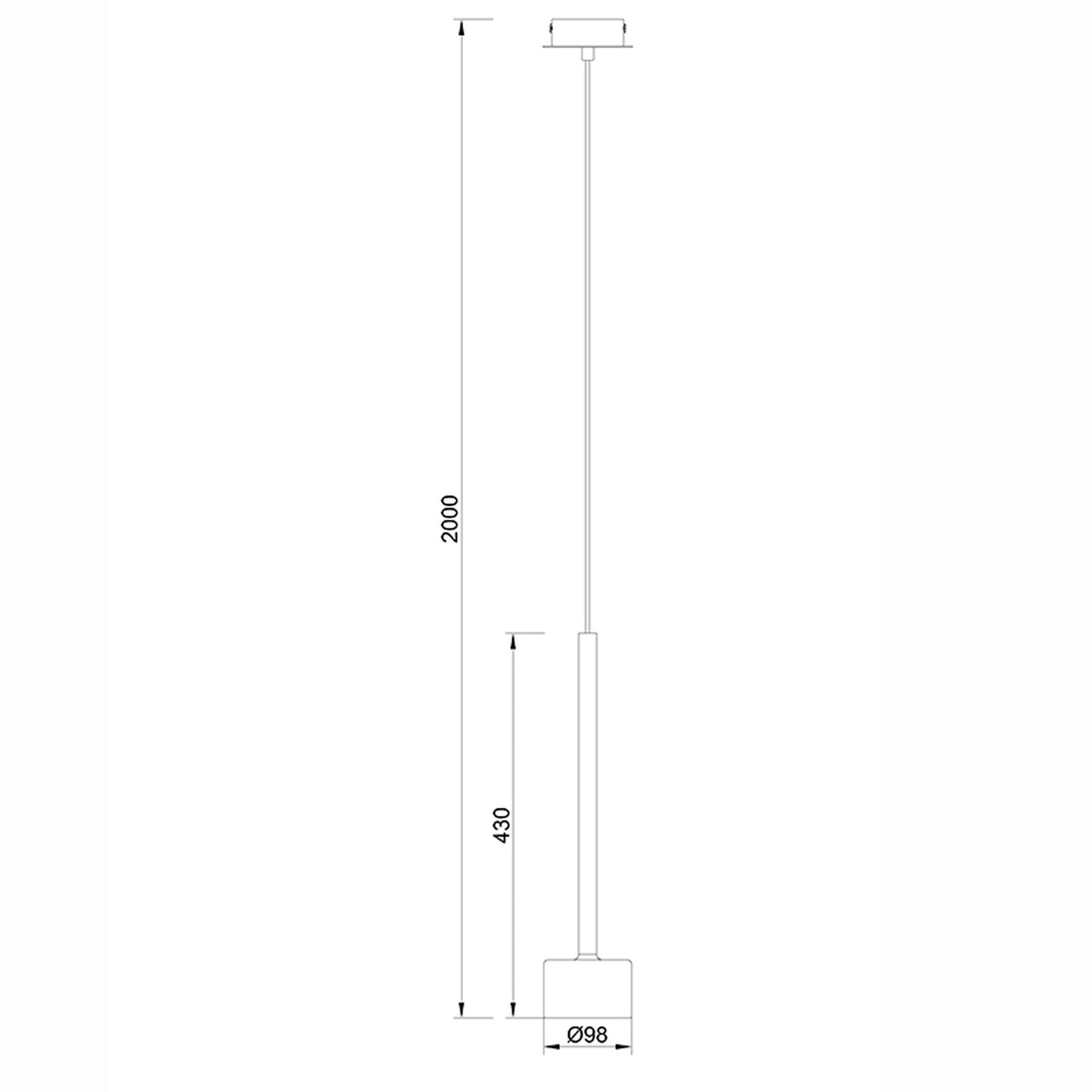 Suspension TONIC verre chrome Mantra 7875