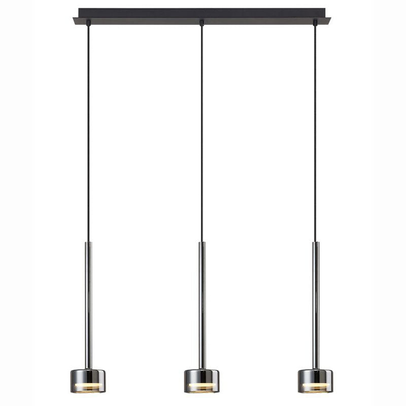 Suspension Tonic 3 lumières verres chromes L71,8 Mantra 7883
