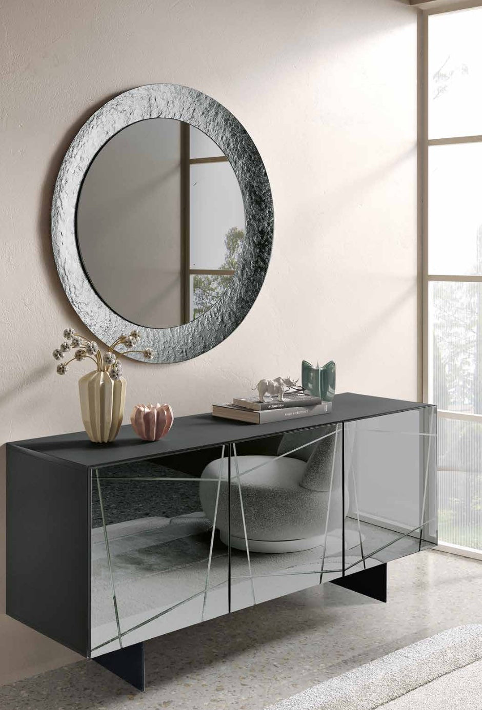 Miroir Nidra gris fumé 90