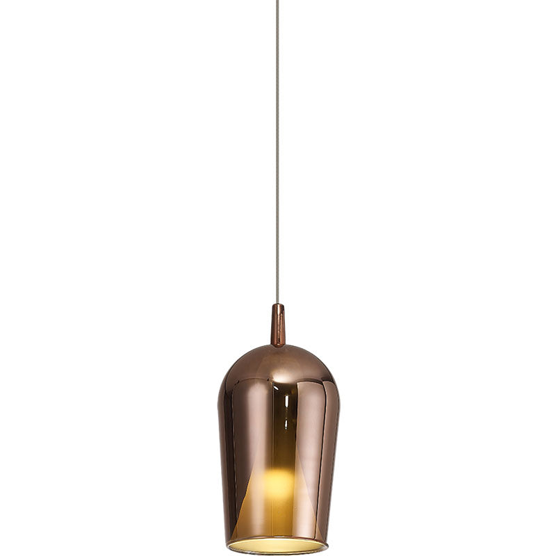 Suspension Elsa longue double verre cuivre, blanc E27 Mantra 8251 + 8265