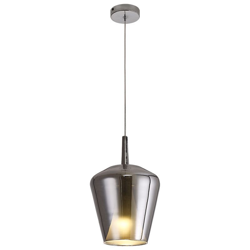 Suspension Elsa poire double verre gris fumé, blanc 8256