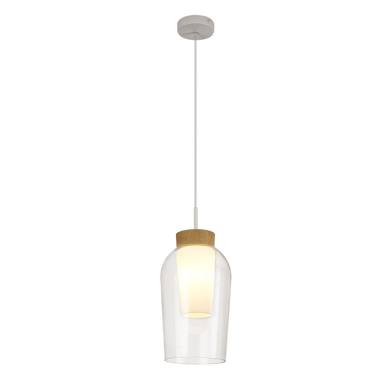 Suspension Nora Blanc/Bois 1 lumière Mantra 8278