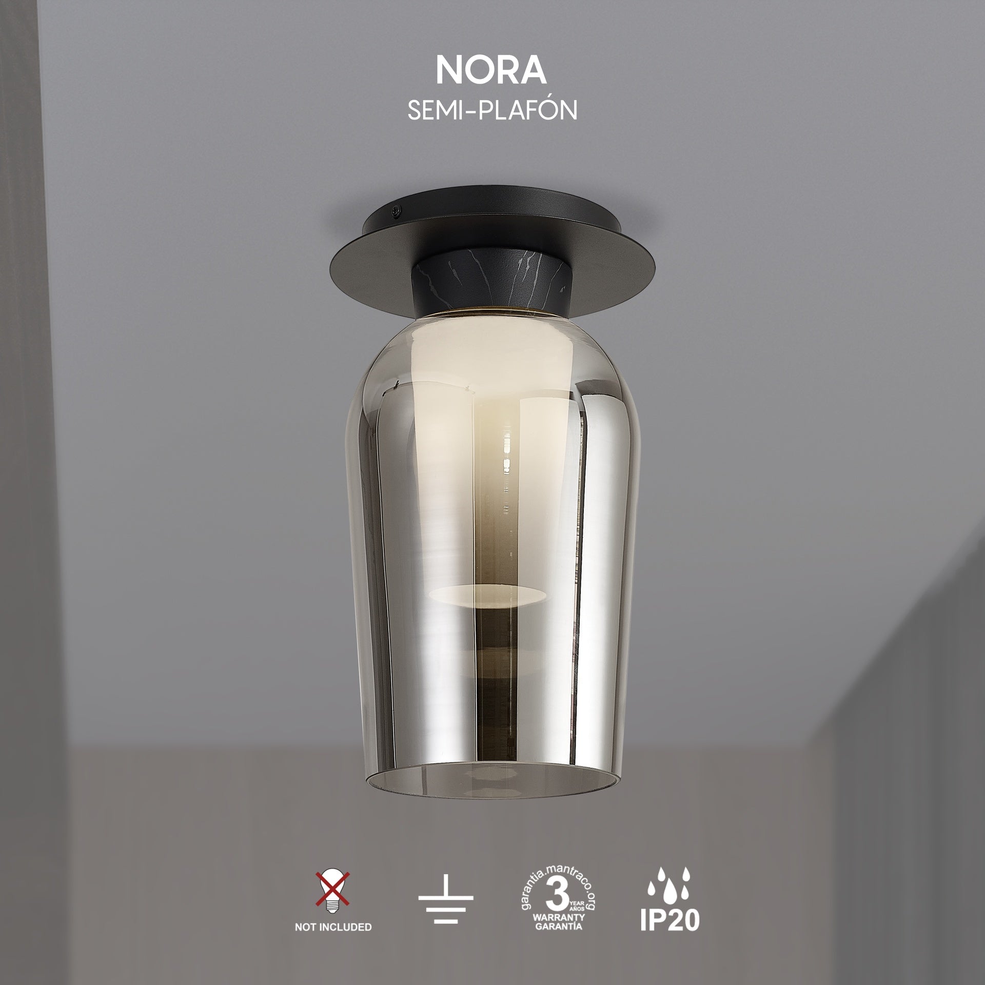 Plafonnier Nora noir H34 Mantra 8287