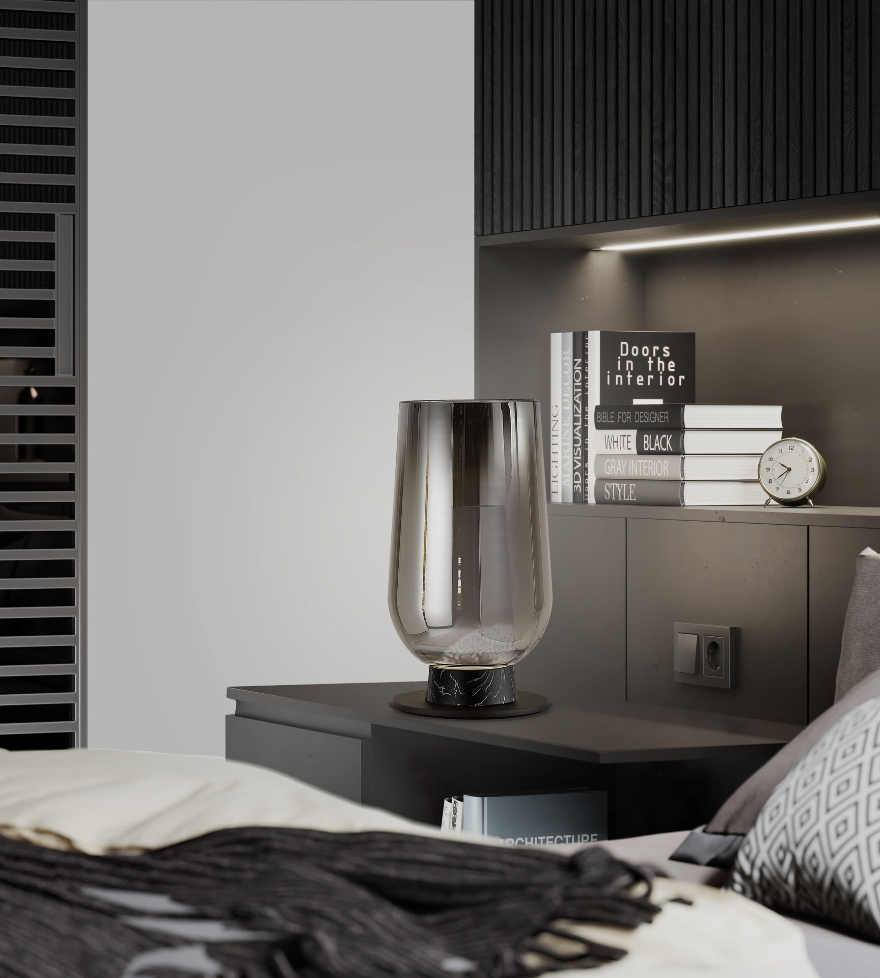 Lampe NORA noire H33,2 Mantra 8289