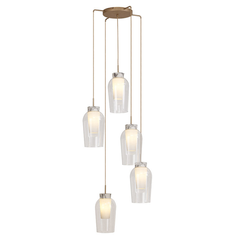 Suspension cascade NORA or 5 lumières Mantra 8395