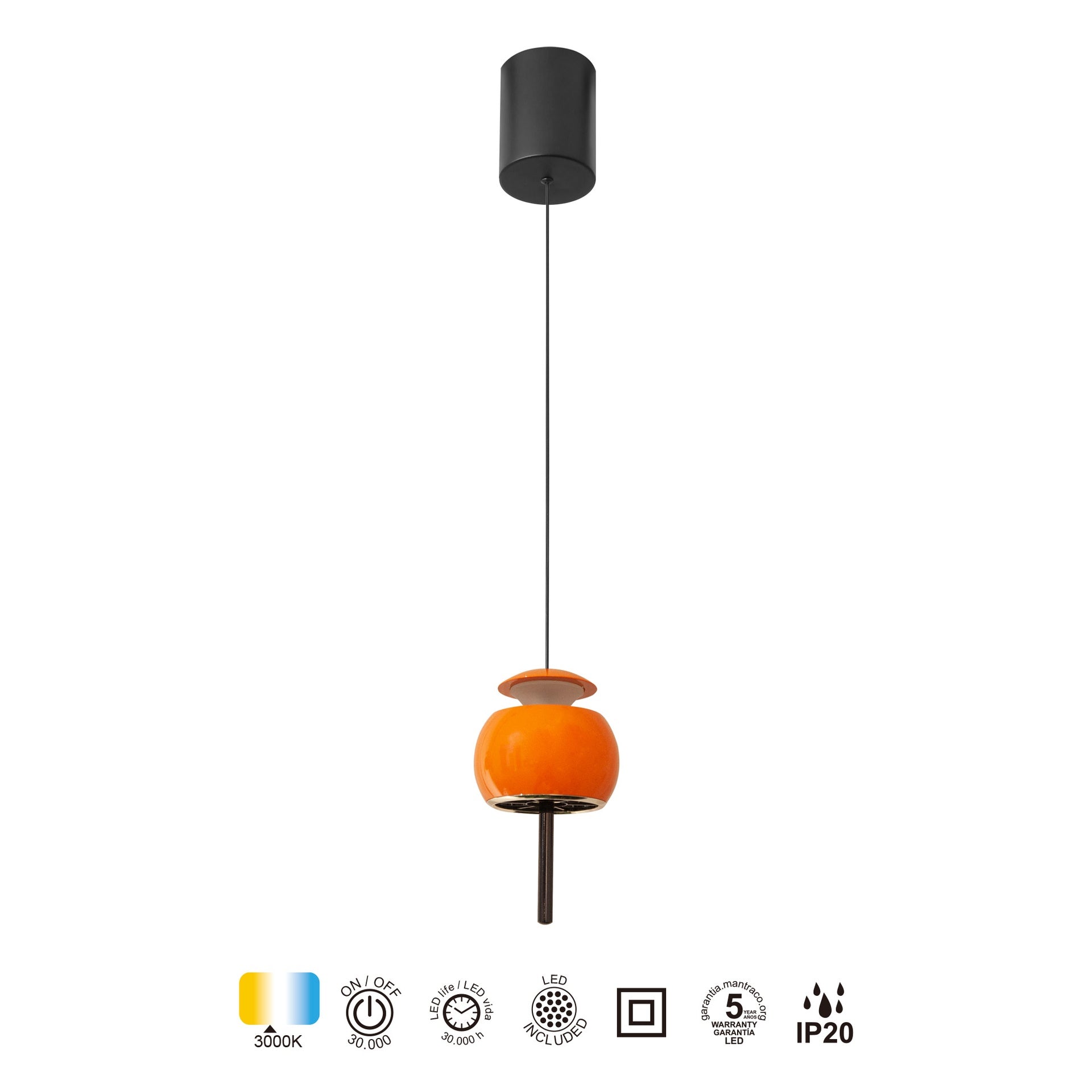 Suspension ROLLER II monte et baisse Orange D 9.6 Mantra 8409
