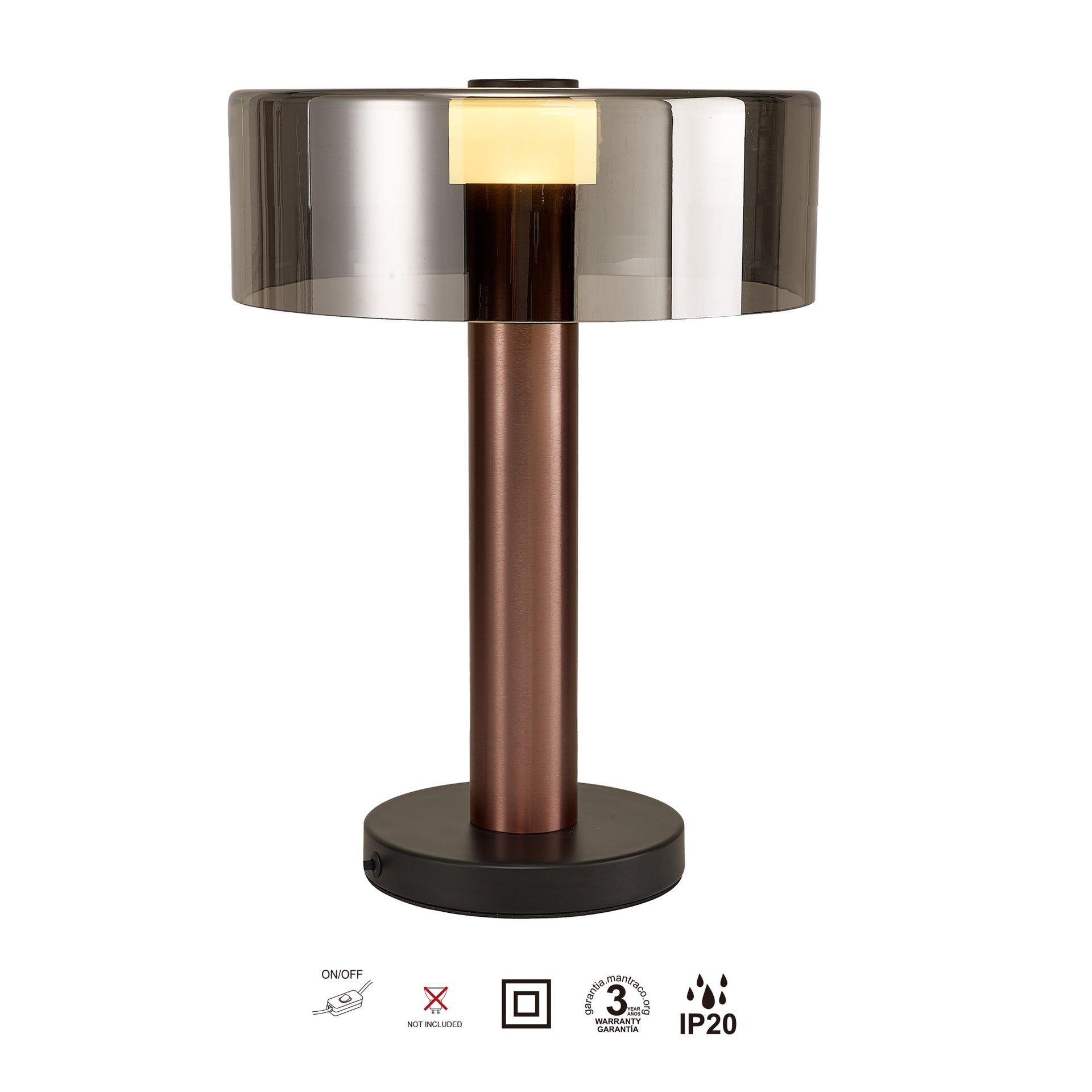 Lampe GIN cuivre rose gm Mantra 8426