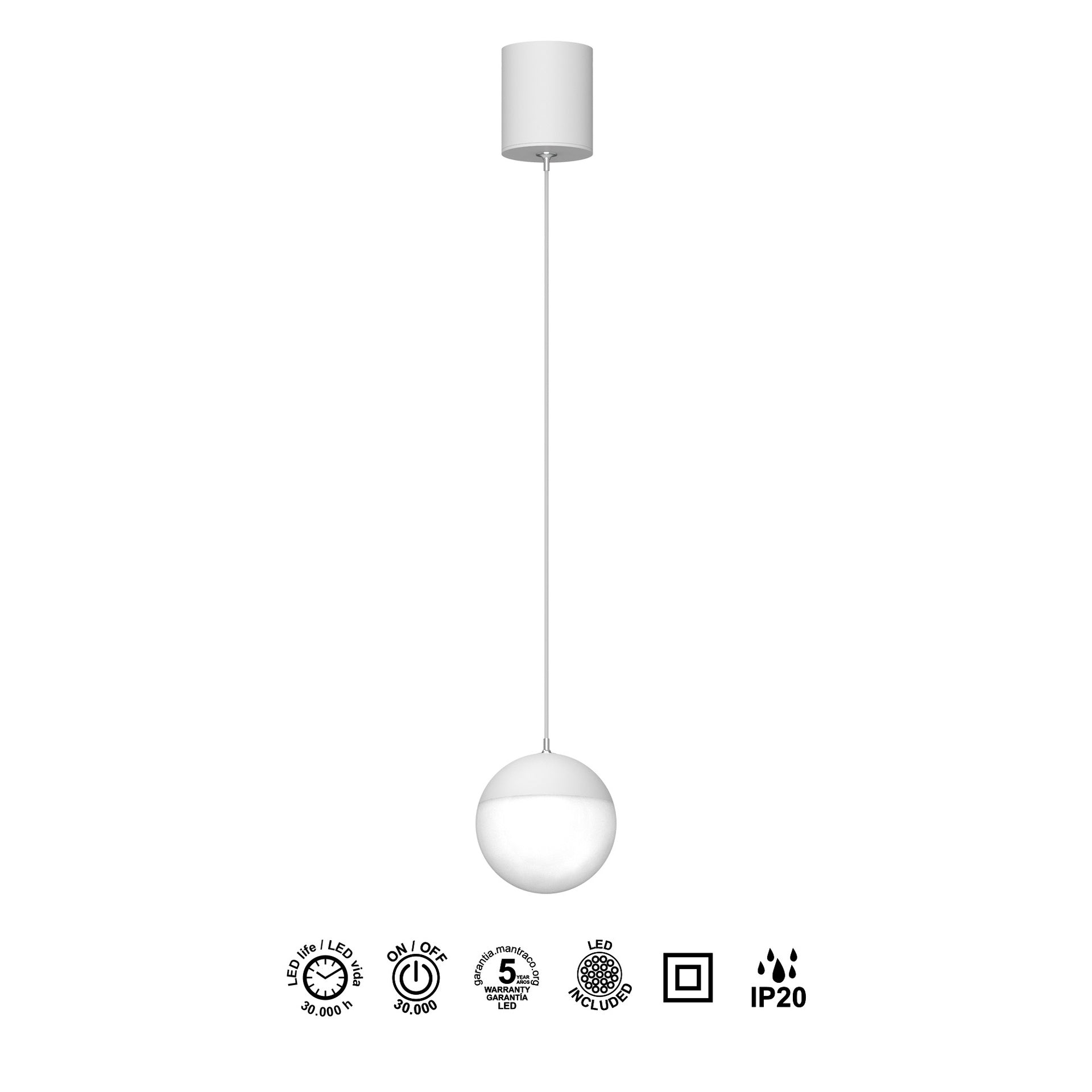Suspension KILDA blanc Mantra 8438