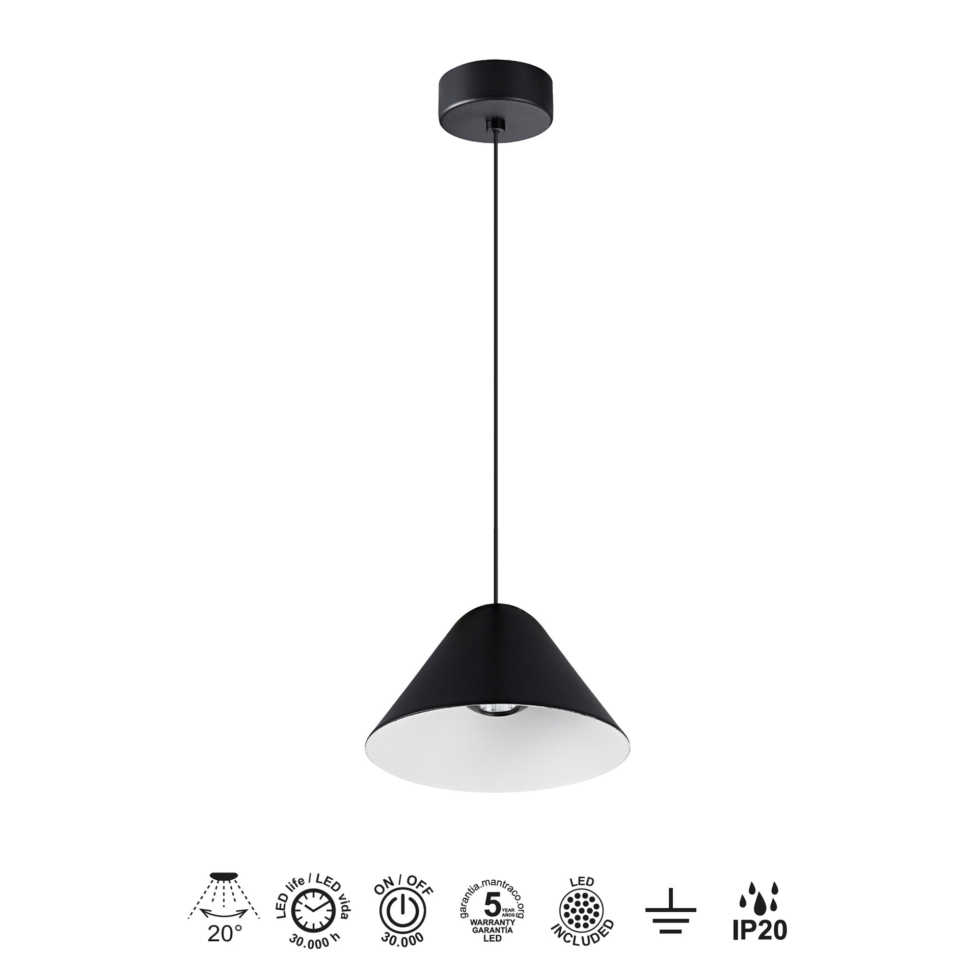 Suspension GRUISSAN noir Mantra 8466