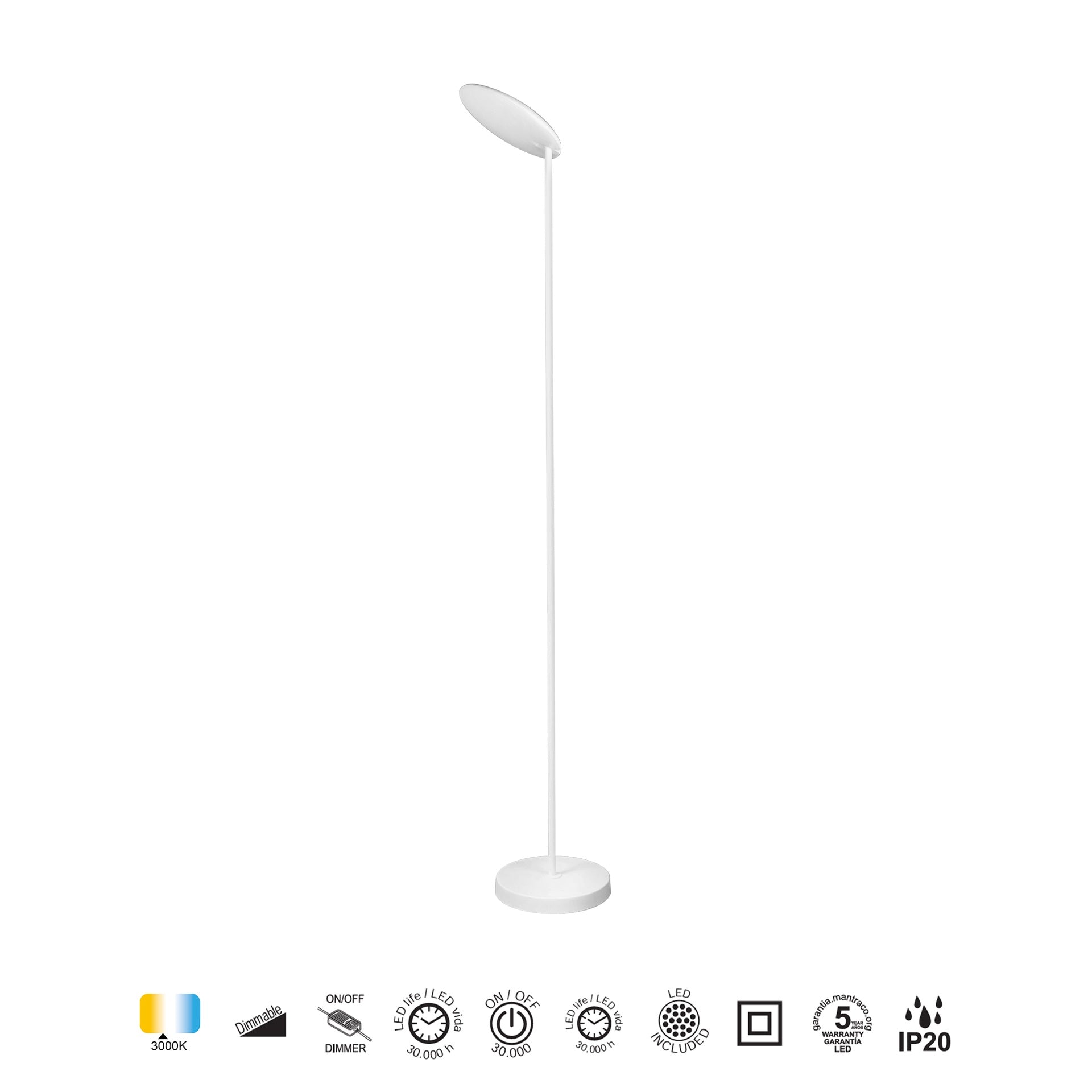 Lampadaire NASSAU blanc HT182 Mantra 8510