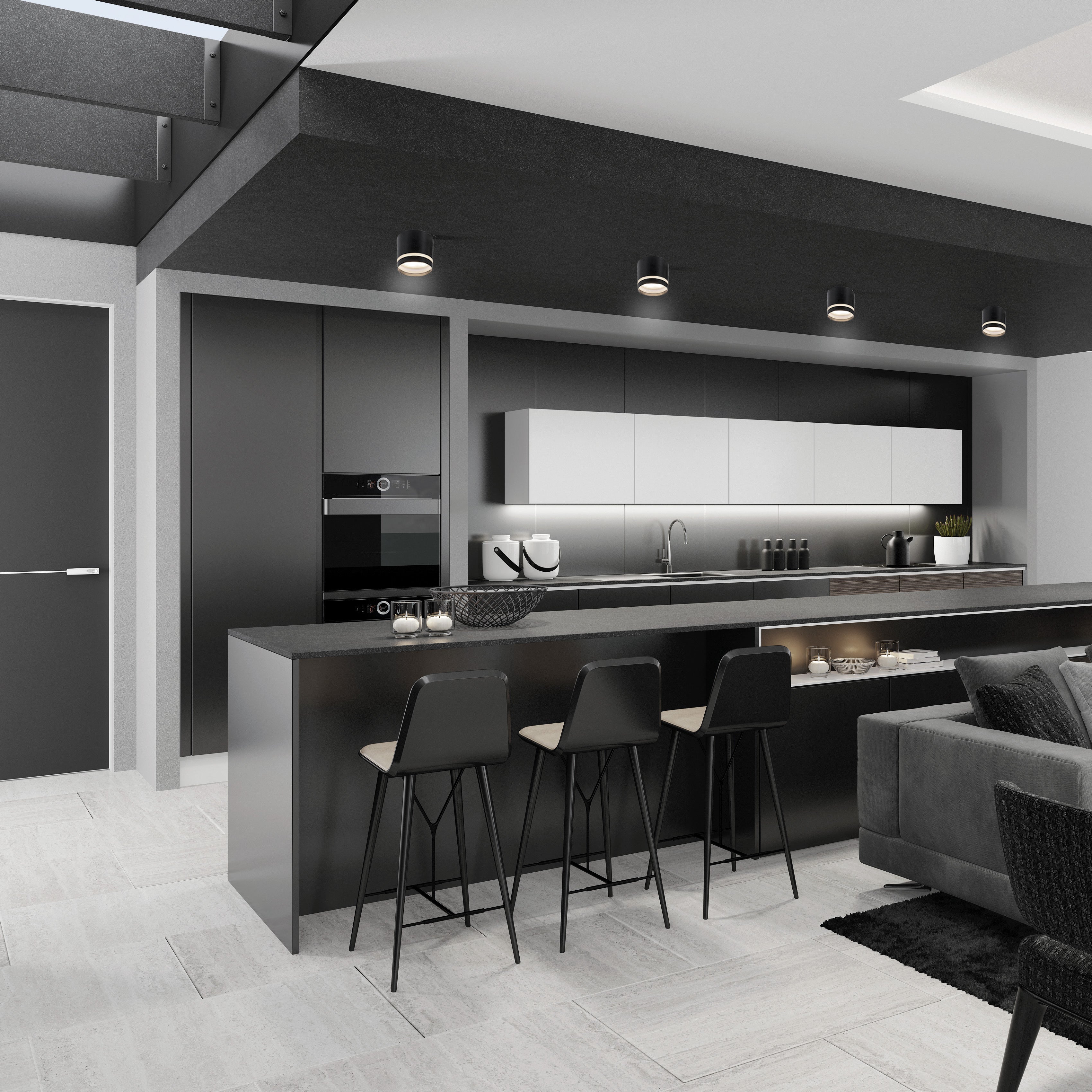 Plafonnier Split noir H10 Mantra 8879