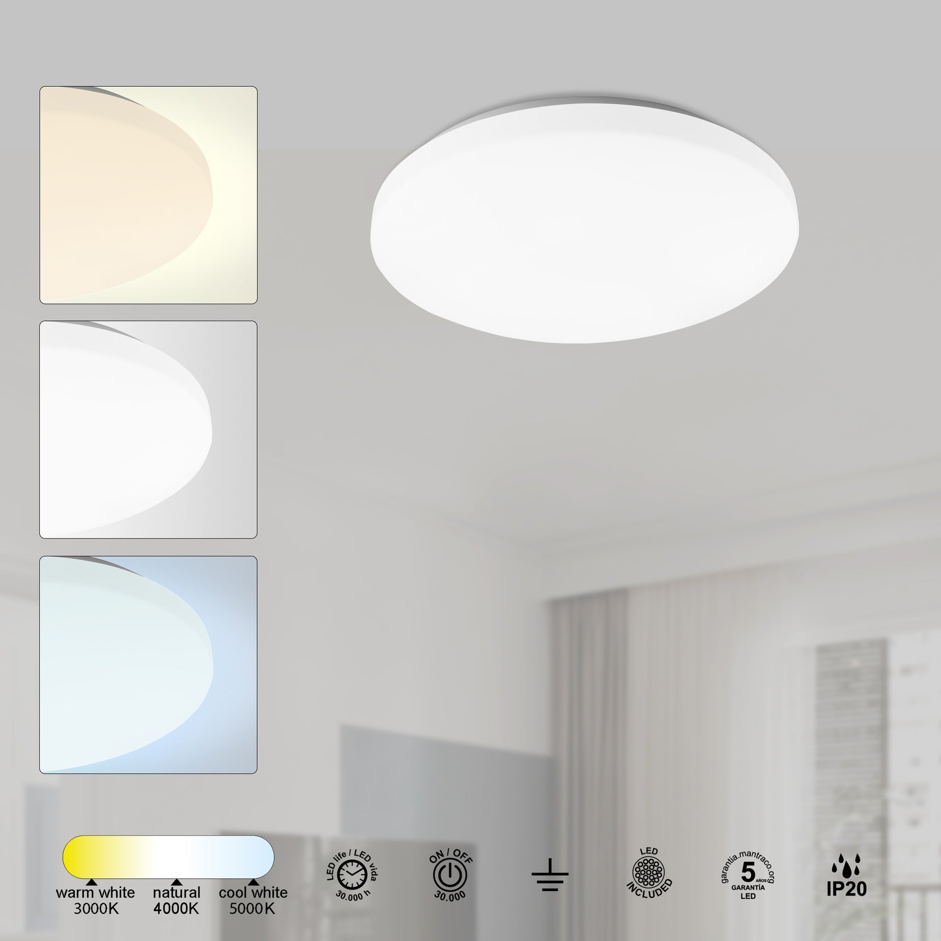 Plafonnier ZERO II CCT D33,4 Mantra 8693