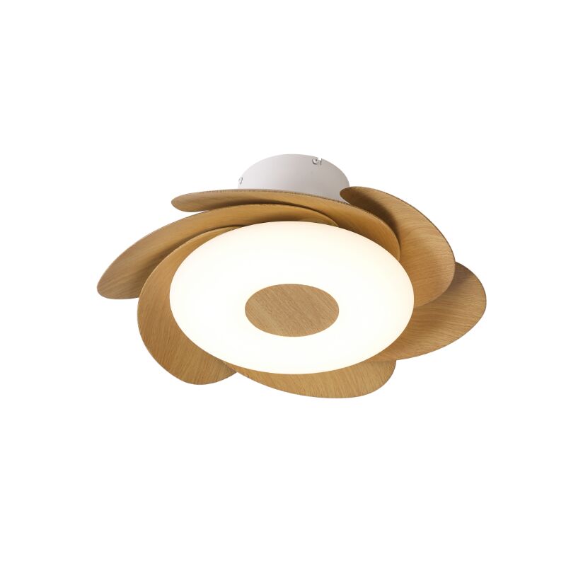 Plafonnier ventilateur Flower blanc et bois Mantra 8704