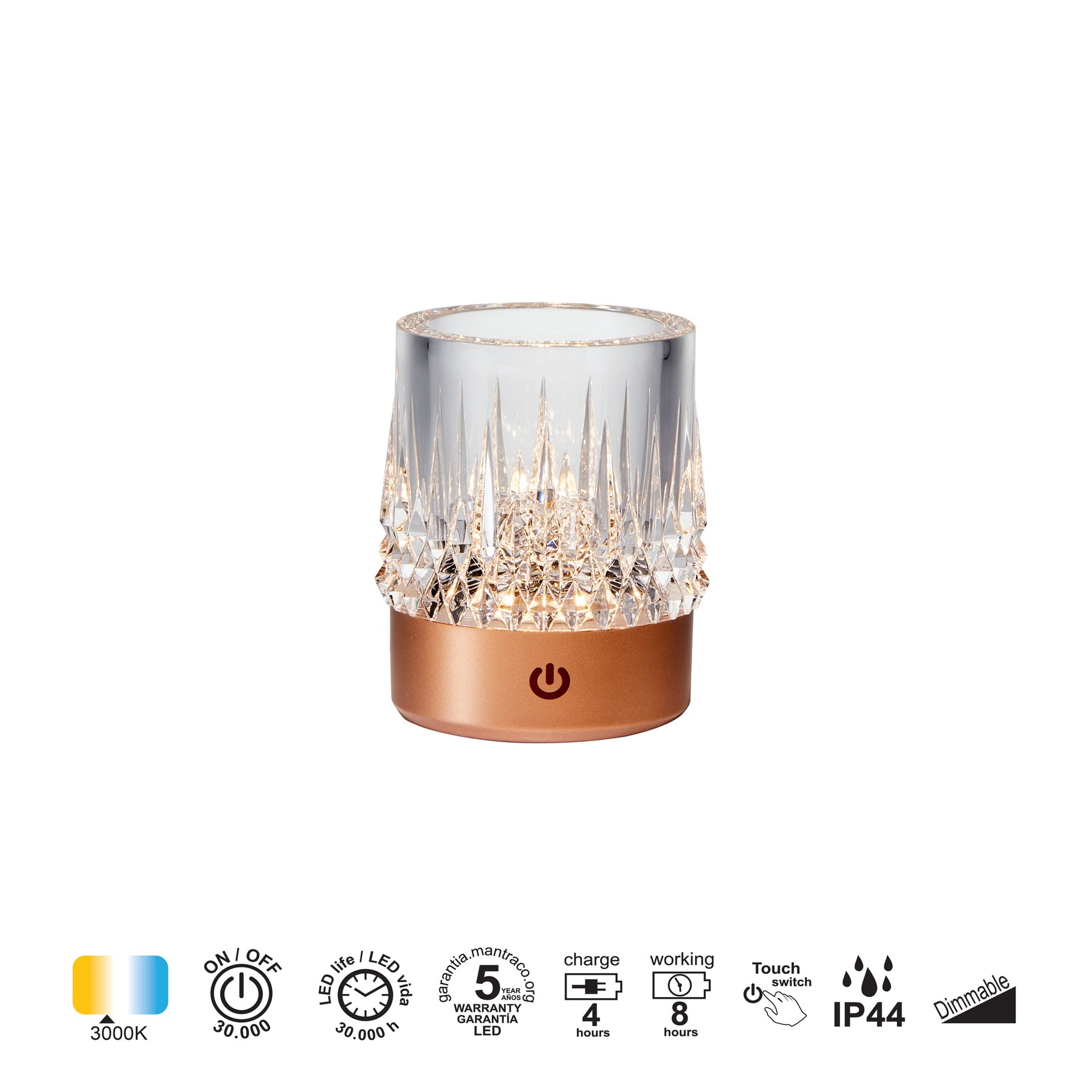 Lampe rechargeable LAX rose or IP44 Mantra 9085