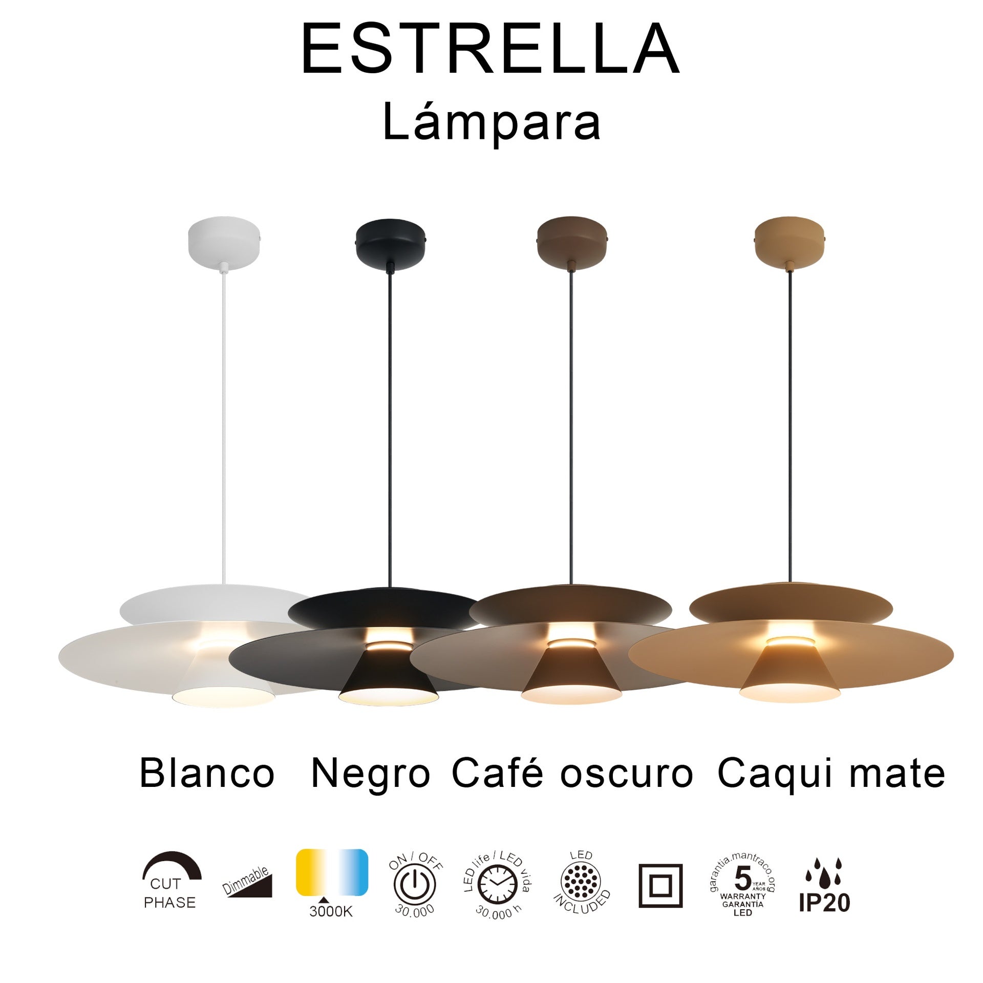 Suspension ESTRELLA noire Mantra 9438
