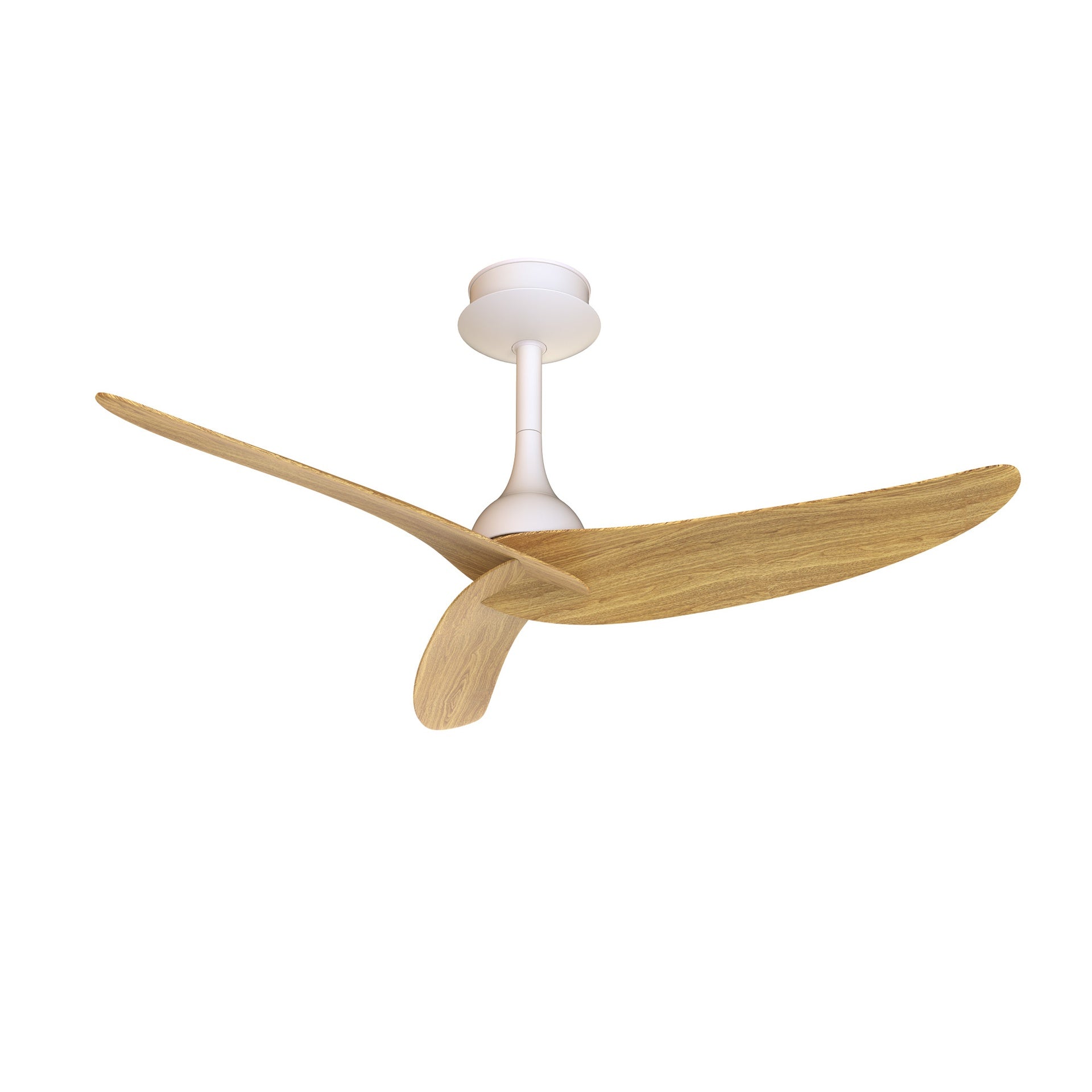Plafonnier ventilateur IPANEMA blanc et aspect bois Mantra 9490