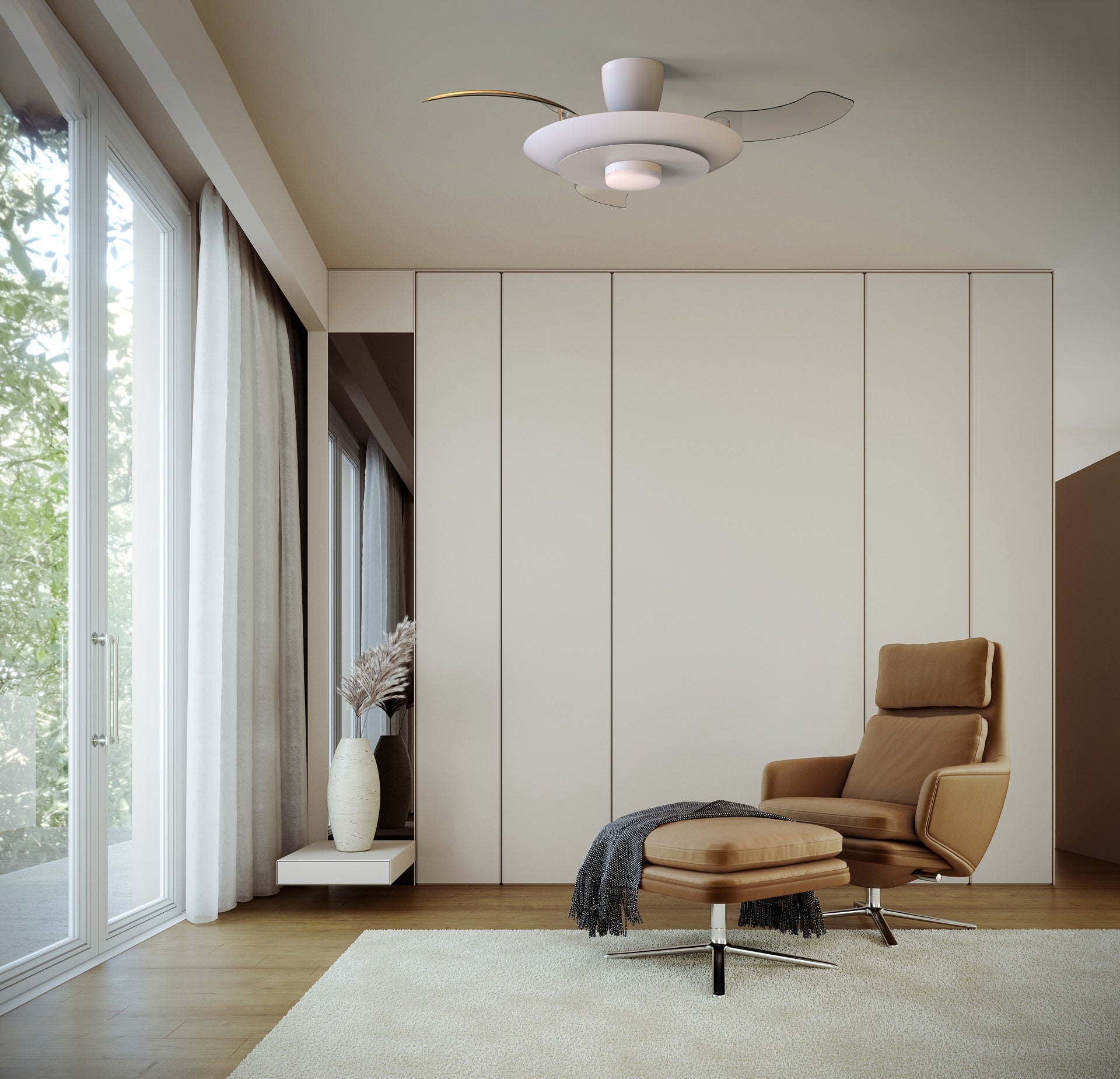 Plafonnier ventilateur KYOTO blanc MANTRA 9518
