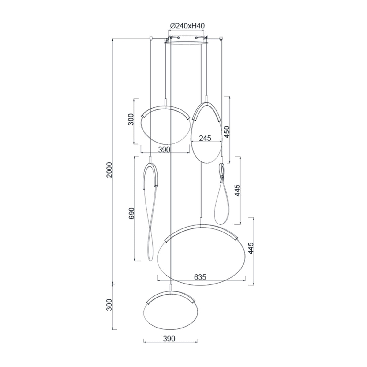 Suspension OASIS 6 lumières Mantra 9644