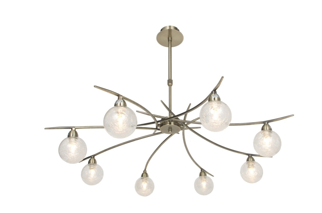 Lustre Snow laiton patiné 8 lumières LD 1049A-8AP D75