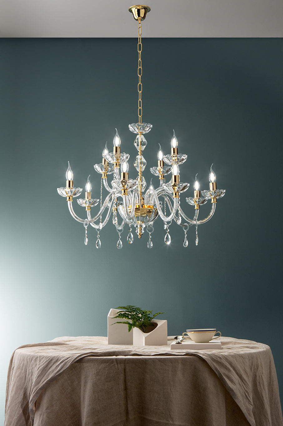 Lustre Camilla transparent 12 lp-camilla-12SP-oro