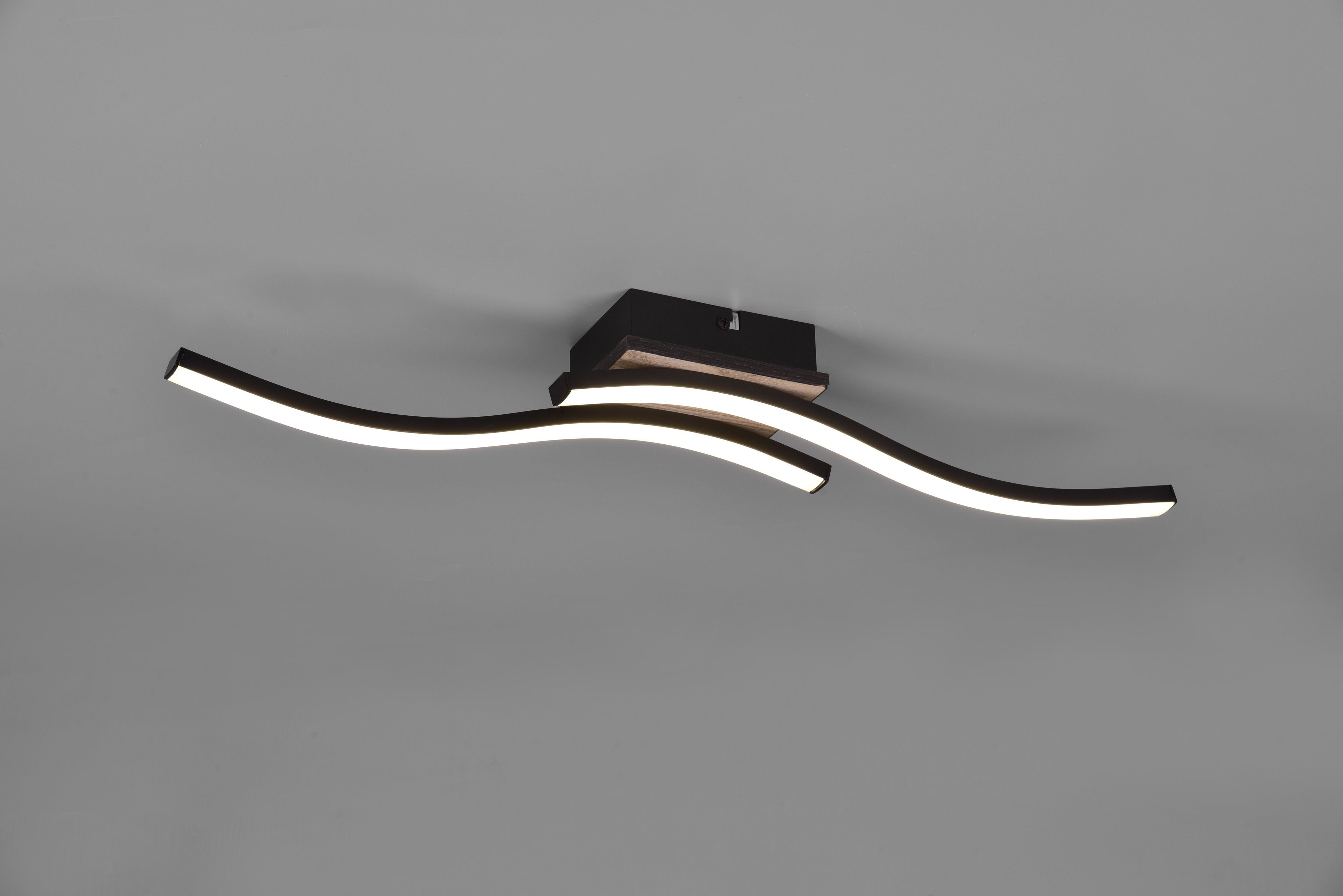 Plafonnier Route 2L noir/bois 3000k R62472135