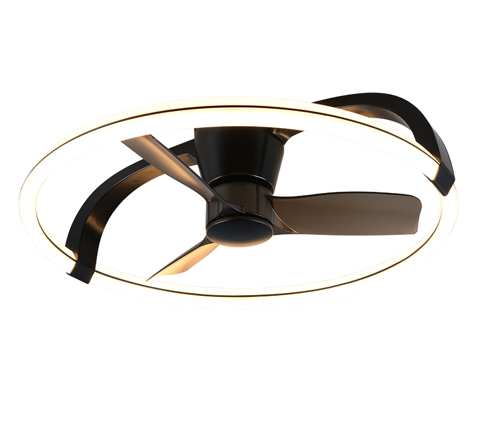 Plafonnier ventilateur noir Stockholm Trio R64262132