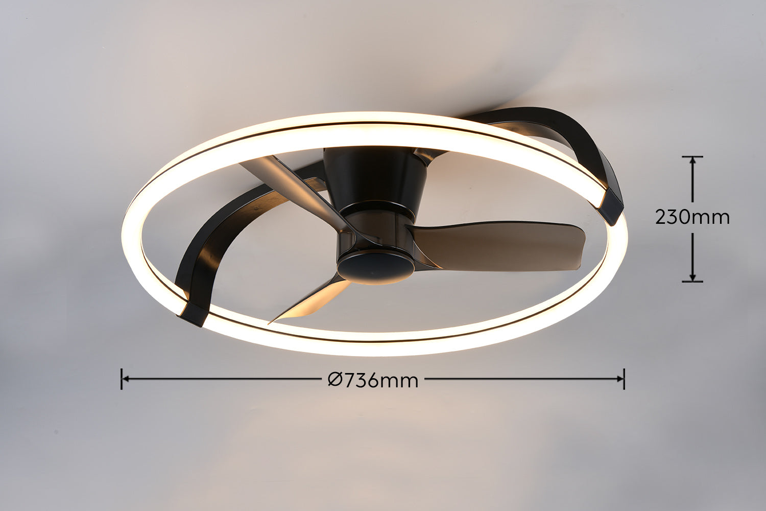 Plafonnier ventilateur noir Stockholm Trio R64262132