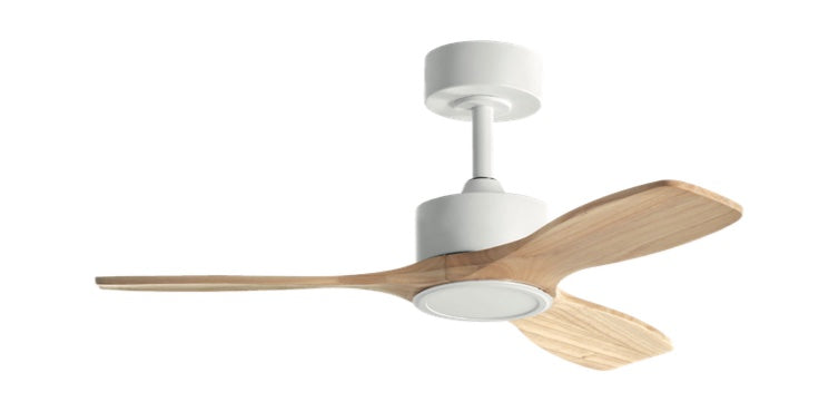 Plafonnier ventilateur SANTORINI XS noir et bois foncé D97 MDC 8967-87-09