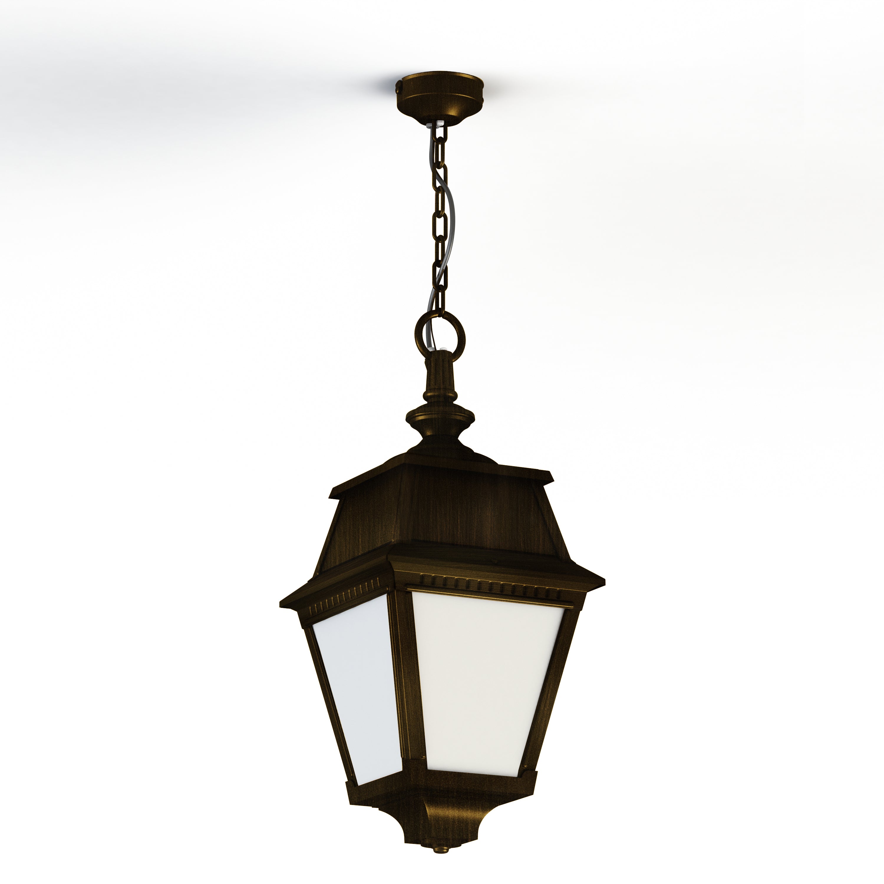 Suspension Avenue 2 N°1 LED opale Patiné doré 009 102103009
