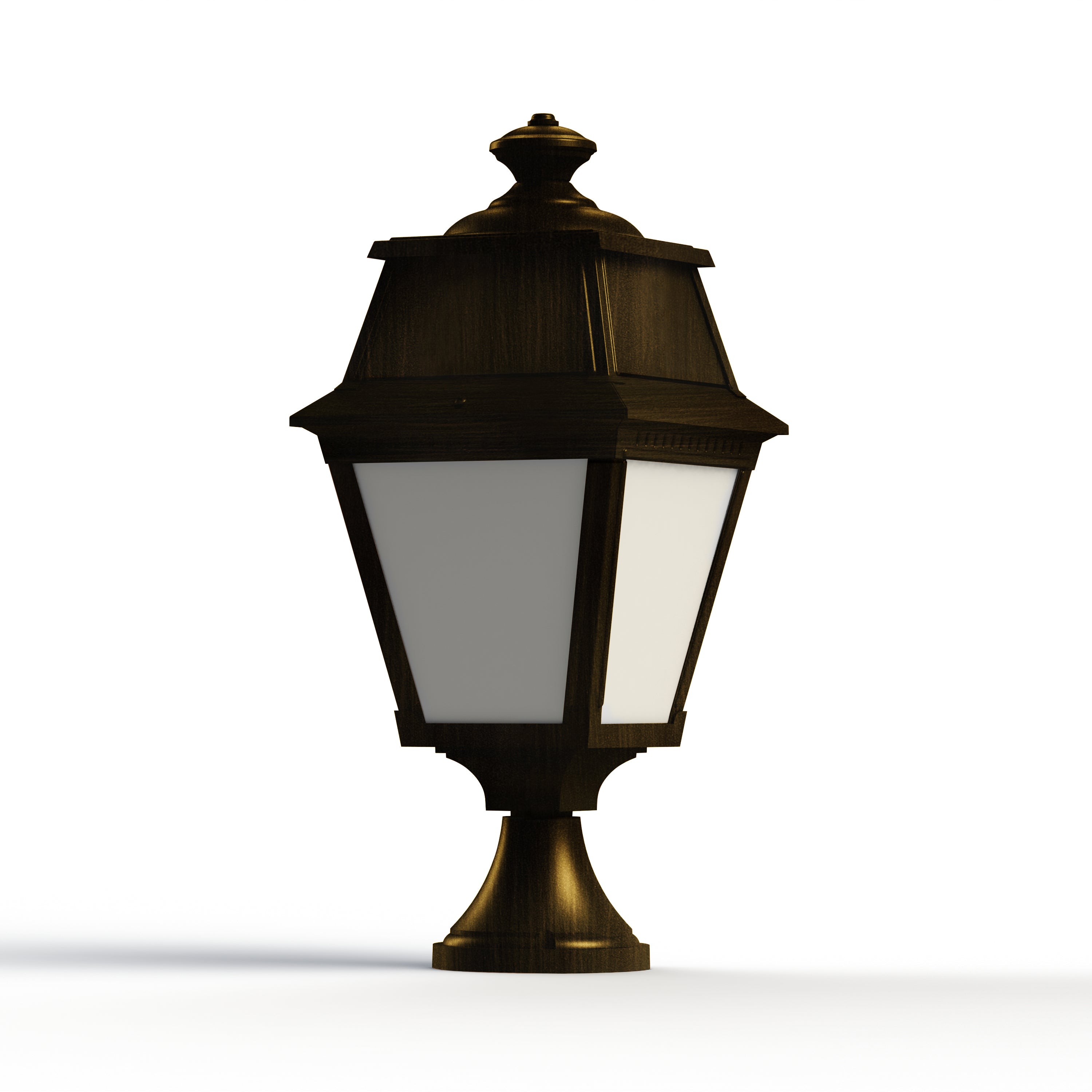Borne Avenue 2 N°5 LED opale Patiné doré 009 102115009