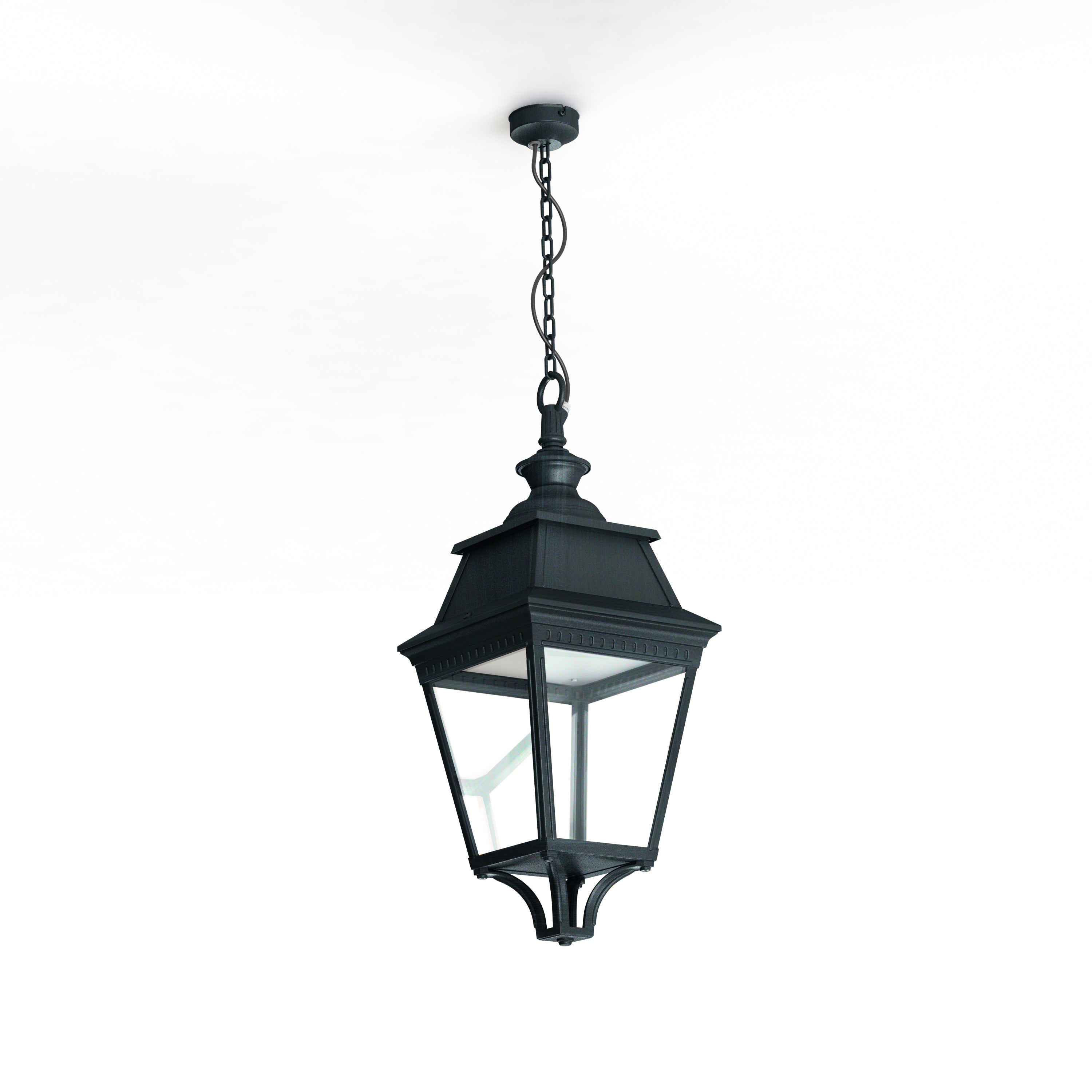 Suspension Avenue 3 N°1 LED Warm Patine vert de gris 008 Diffuseur clair 103202008