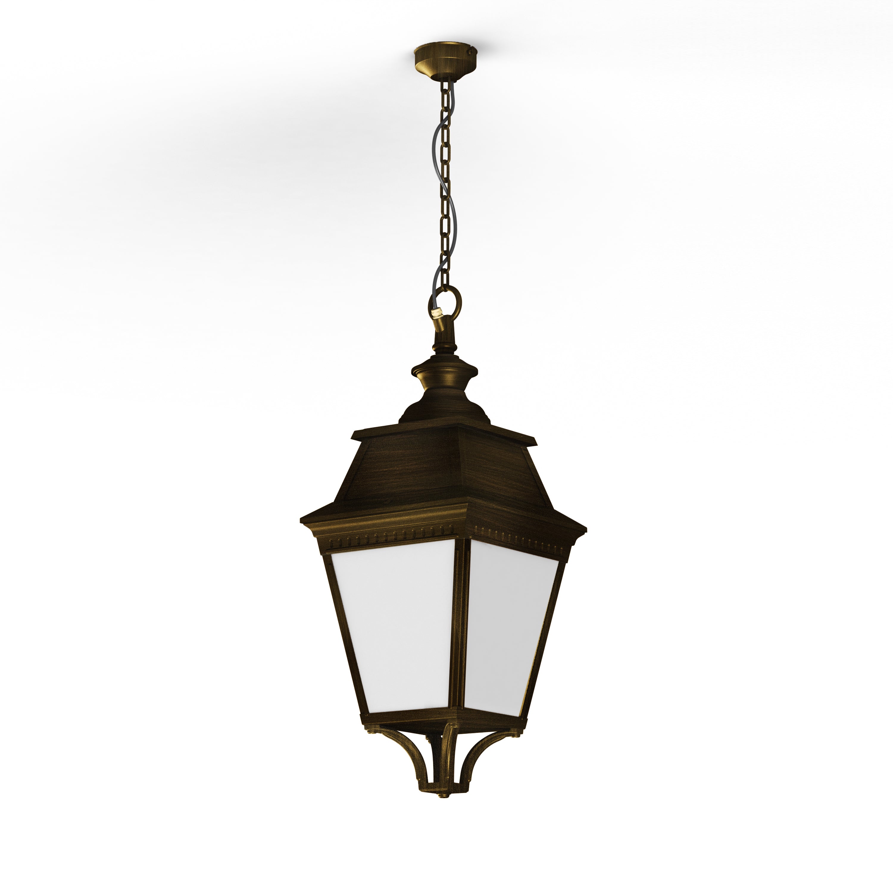 Suspension Avenue 3 N°1 LED Warm Patine dorée 009 Diffuseur opale 103104009