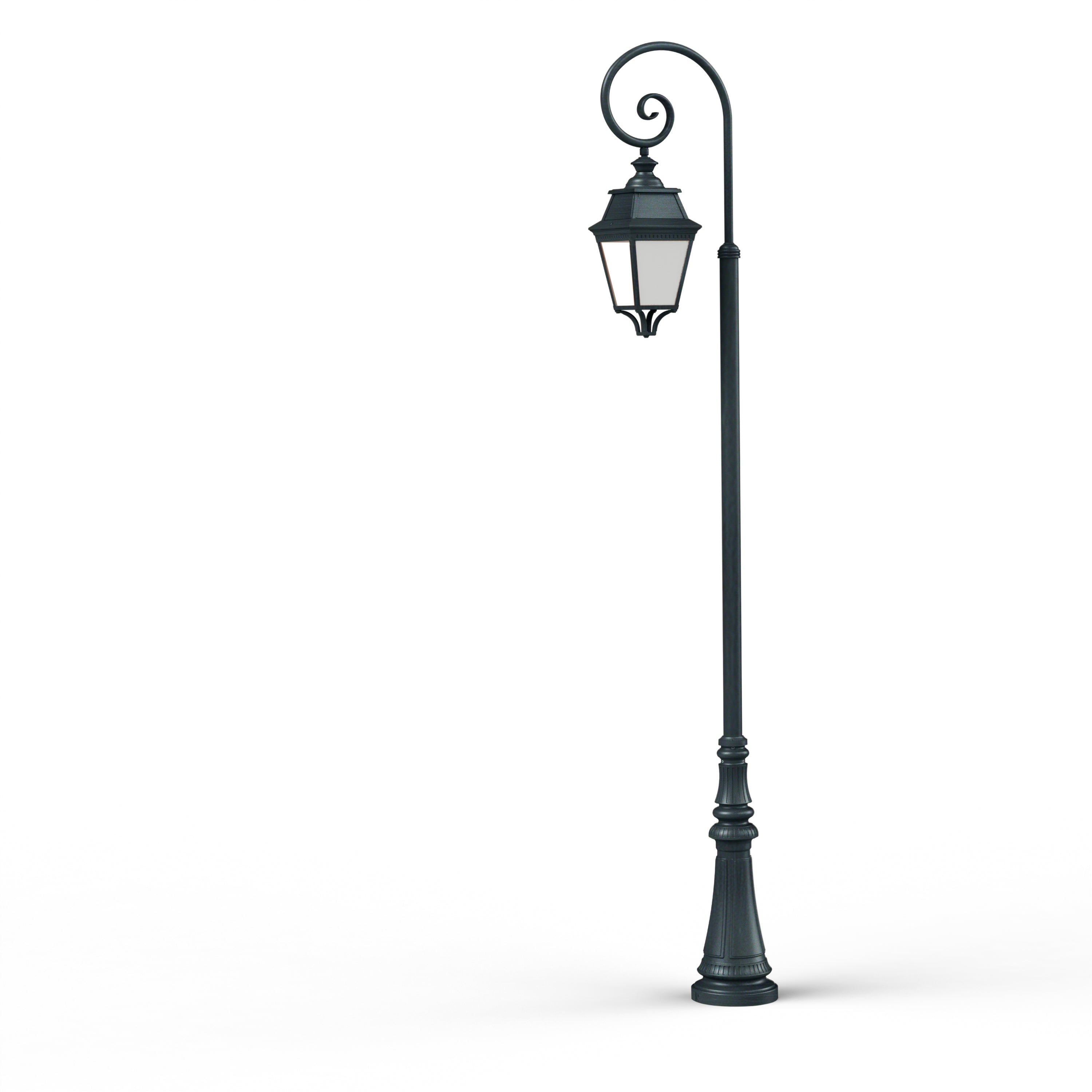 Lampadaire Avenue 3 N°9 LED Warm Patine vert de gris 008 Diffuseur opale 103140008