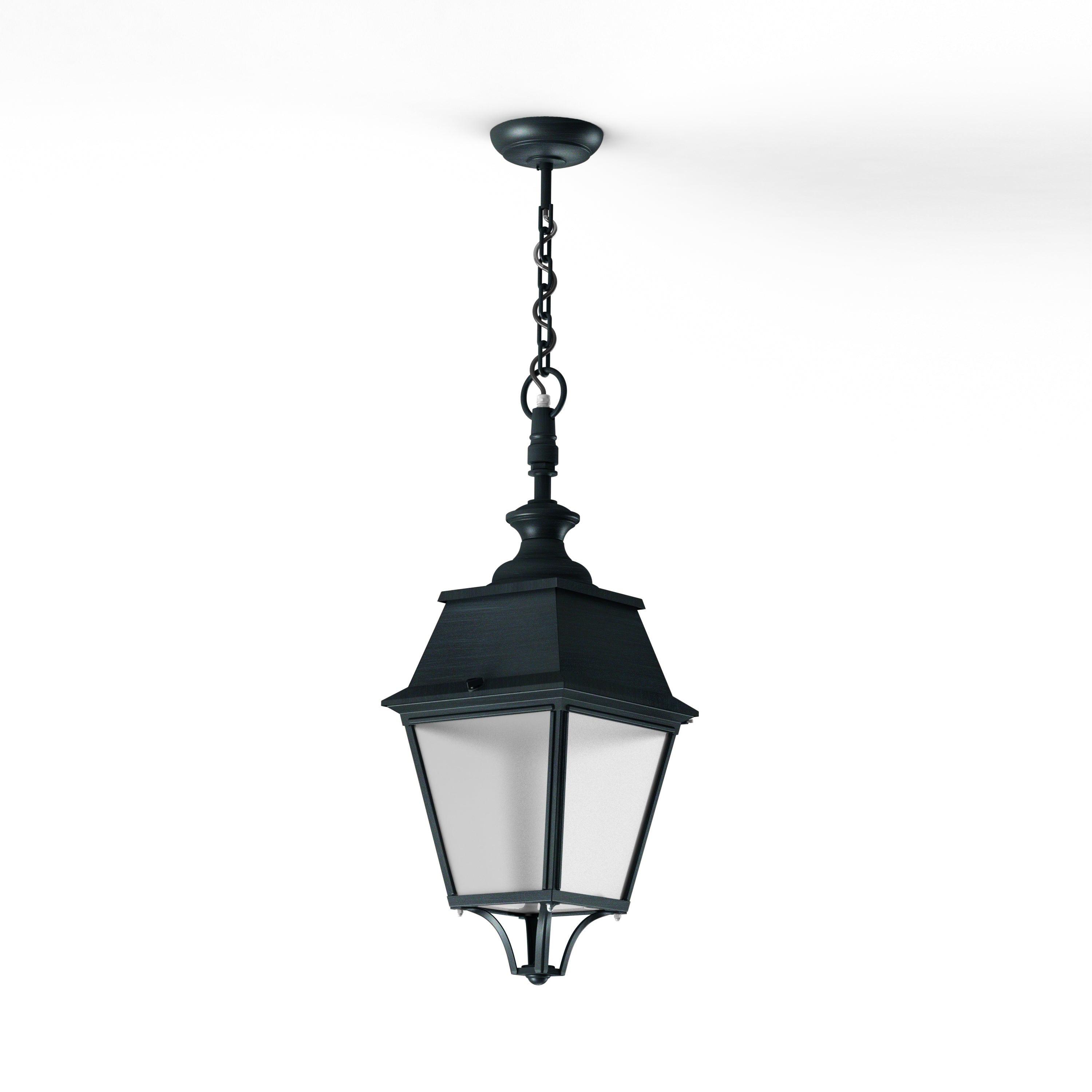Suspension Avenue 4 N°1 LED 35W 2700°K vert de gris 008 PMMA clair structuré 104353008