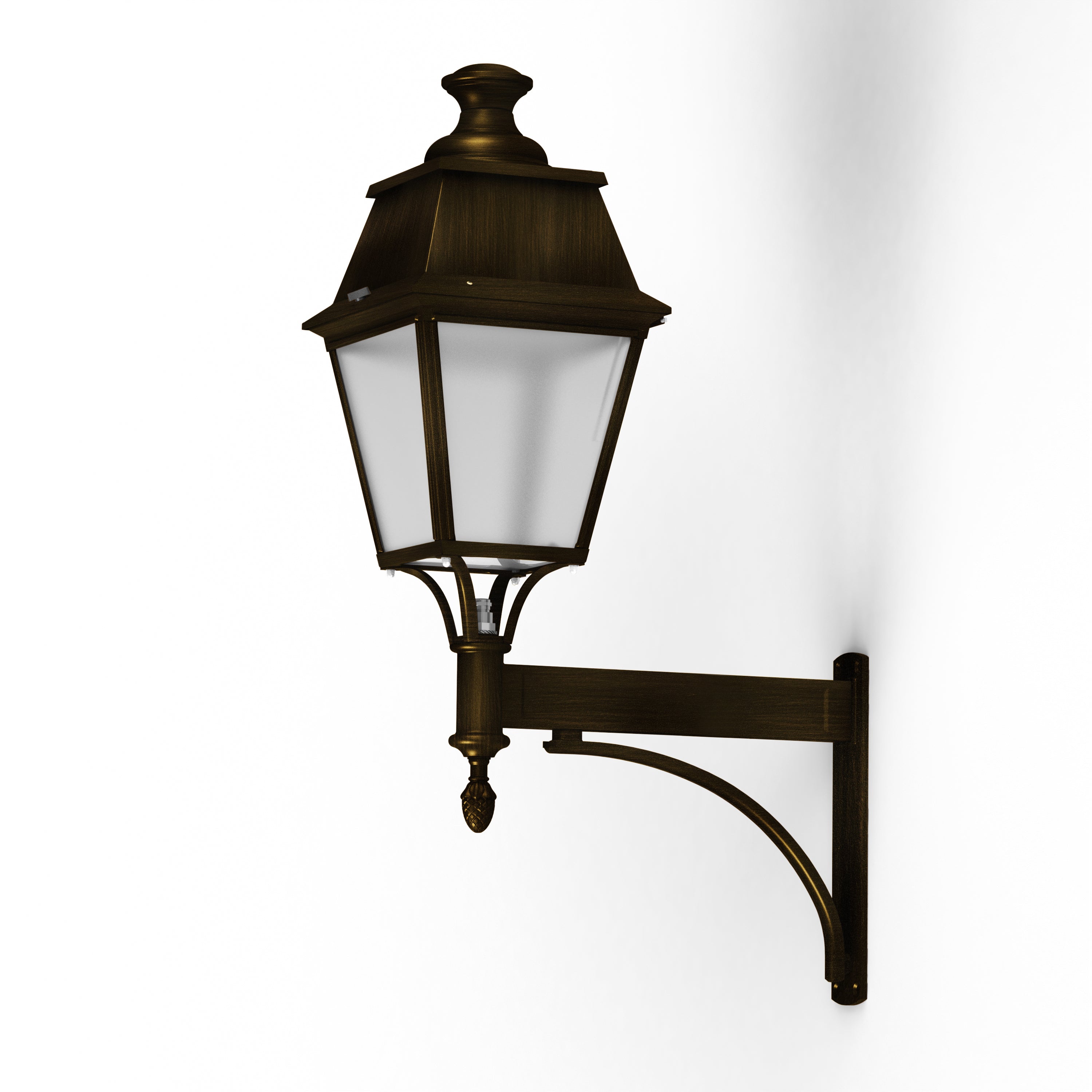 Applique Avenue 4 N°4 LED 35W 2700°K Patine dorée 009 PMMA clair structuré 104357009