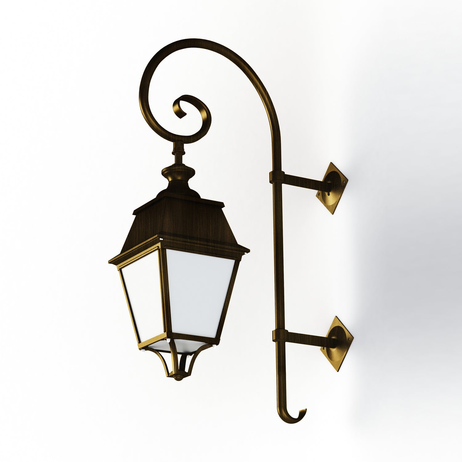 Applique Avenue 4 N°5 E27 opale Patiné doré 009 104130009