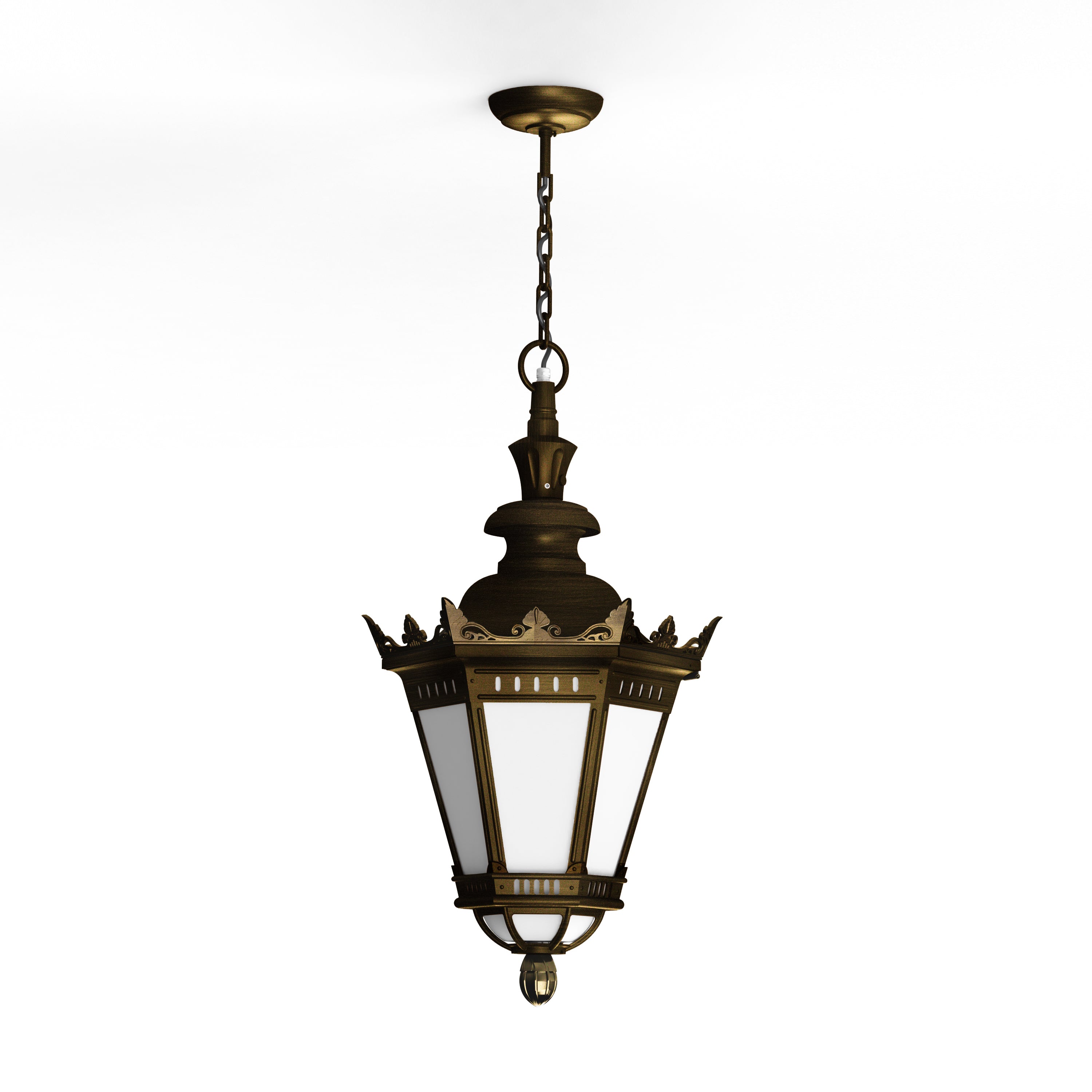Suspension Citadelle avec couronne N°1 LED 35W 2700°K Patine dorée 009 116204009