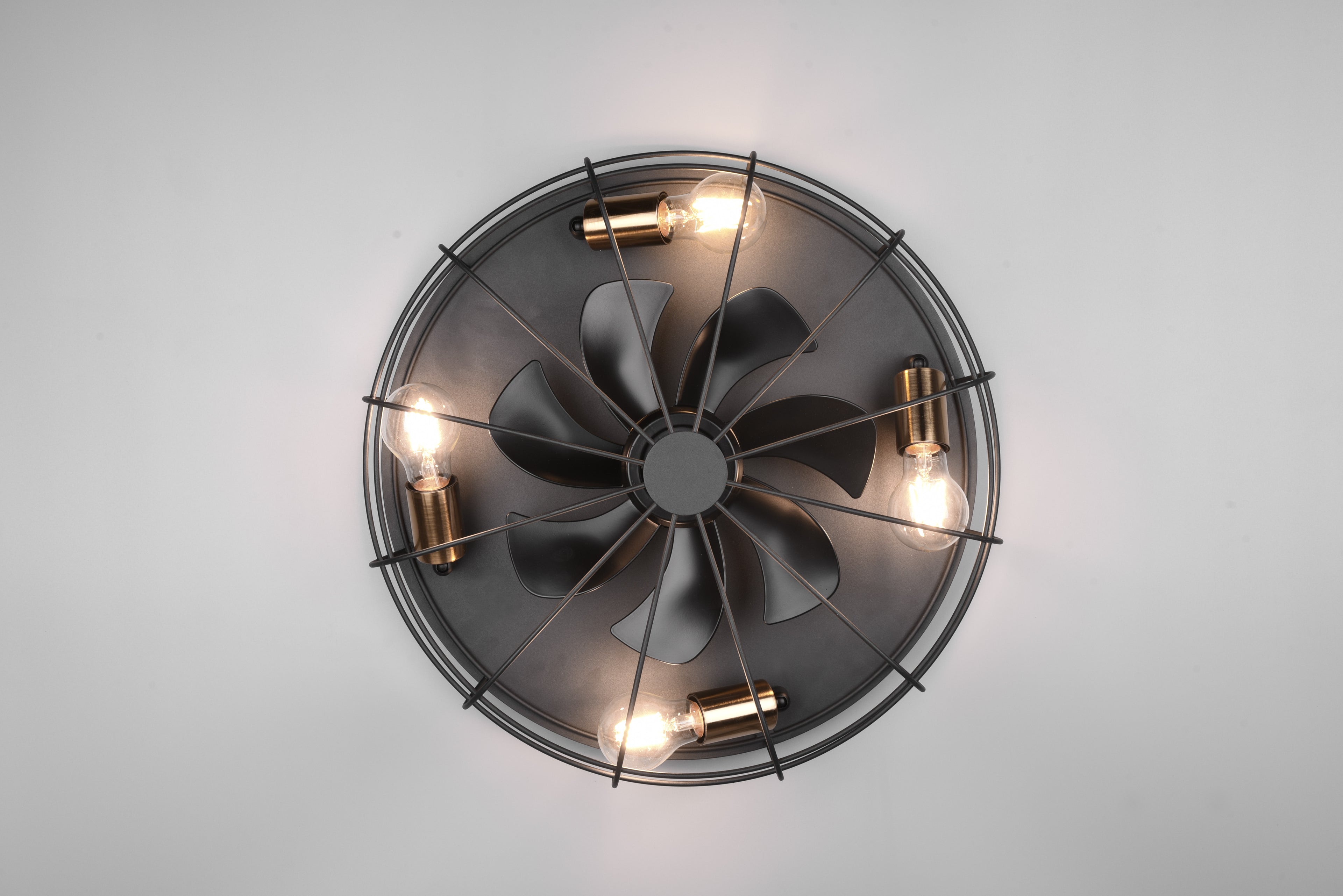 Plafonnier ventilateur noir Trio R61095032